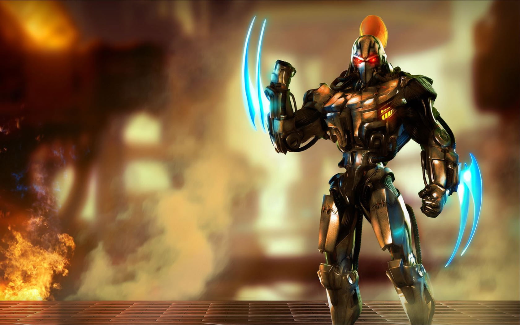 no people, figurine, 720P, human representation, indoors, lighting equipment, metal, gray, Killer Instinct, male likeness, chrome, d, warrior, HD Wallpaper