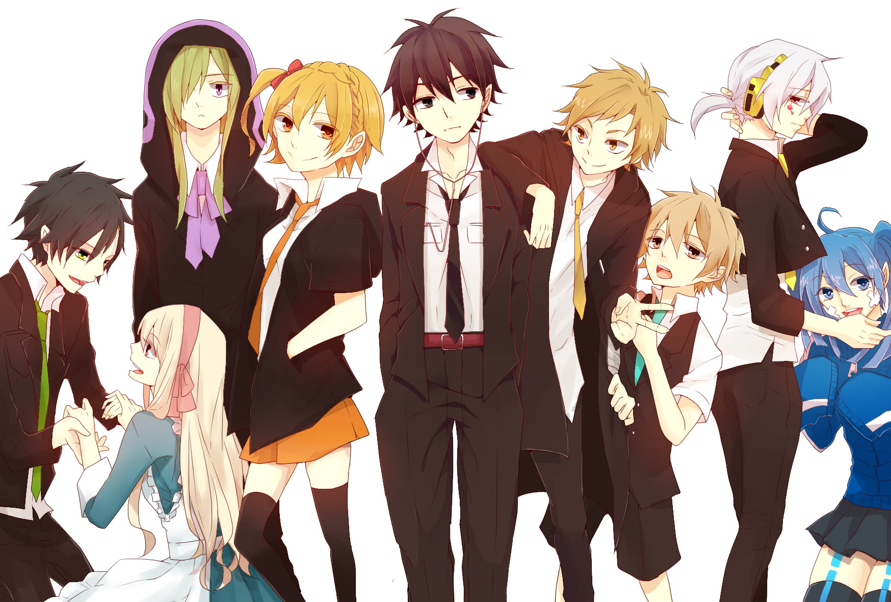 festival, celebration, art and craft, disguise, Kagerou Project, people, human representation, togetherness, Kano Shuuya, Marry Kozakura, 720P, representation, HD Wallpaper
