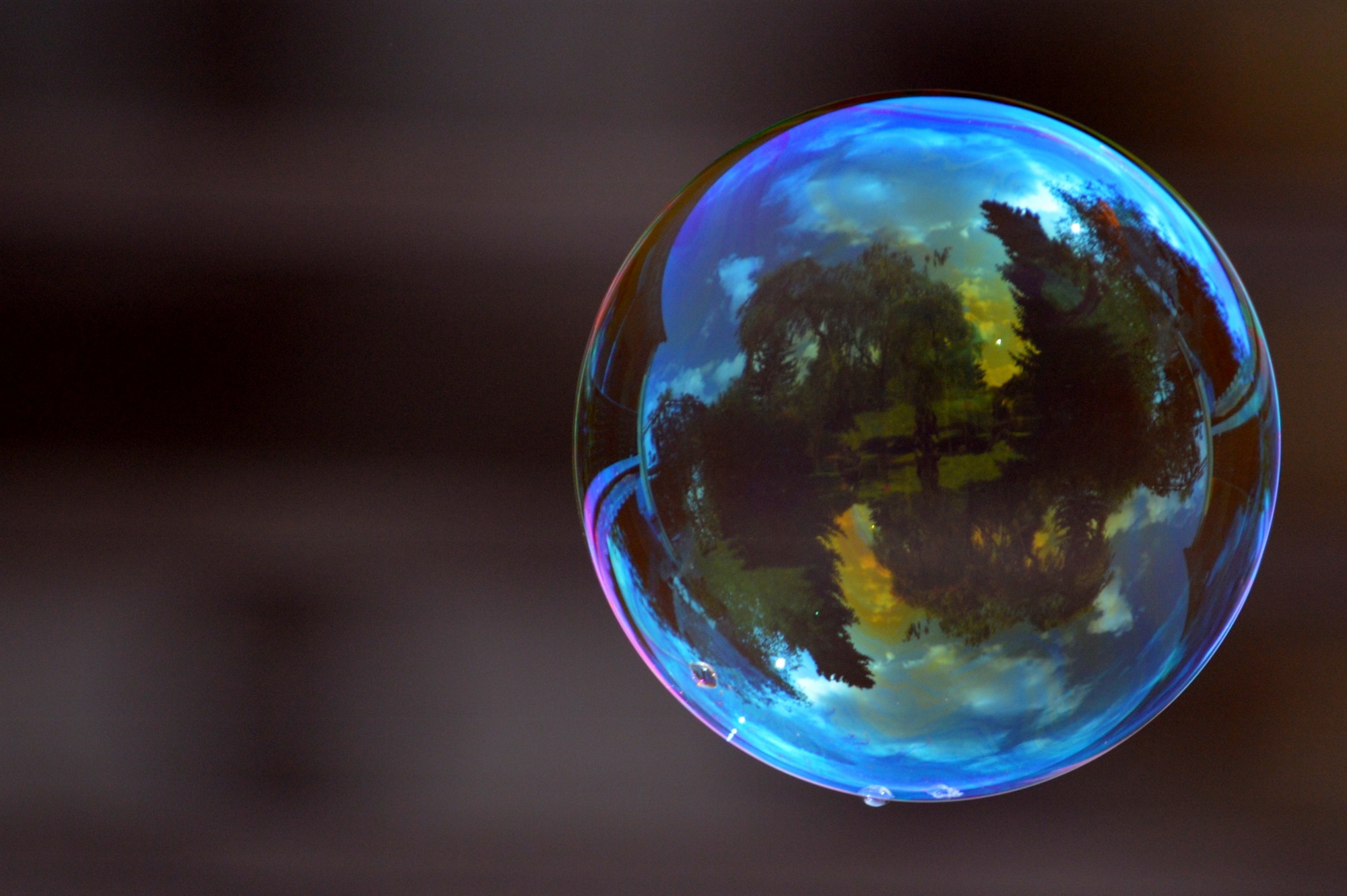 reflection, soap bubble, planet - Space, close-up, sky, make soap bubbles, space, 1080P, soapy water, vulnerability, colorful, mirroring, sphere, no people, HD Wallpaper