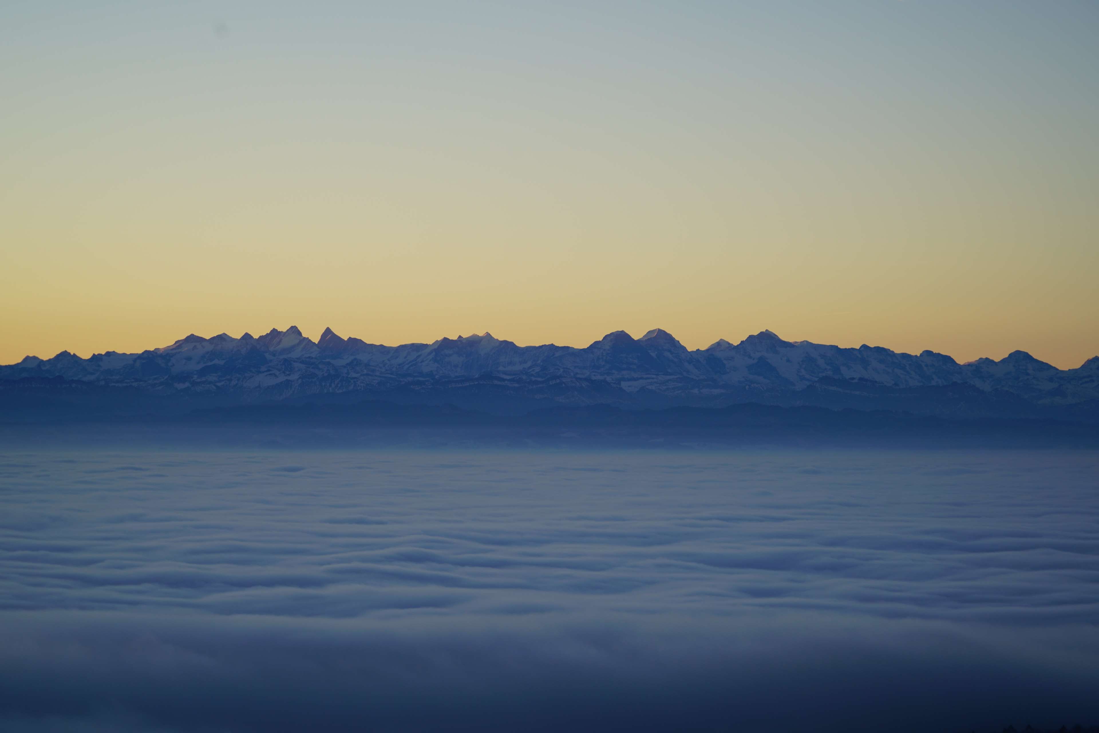 eiger, dossenhorn, sky, nature, aletschhorn, environment, tranquil scene, mountain, fog, snowcapped mountain, lu, non-urban scene, good view, water, clouds, HD Wallpaper