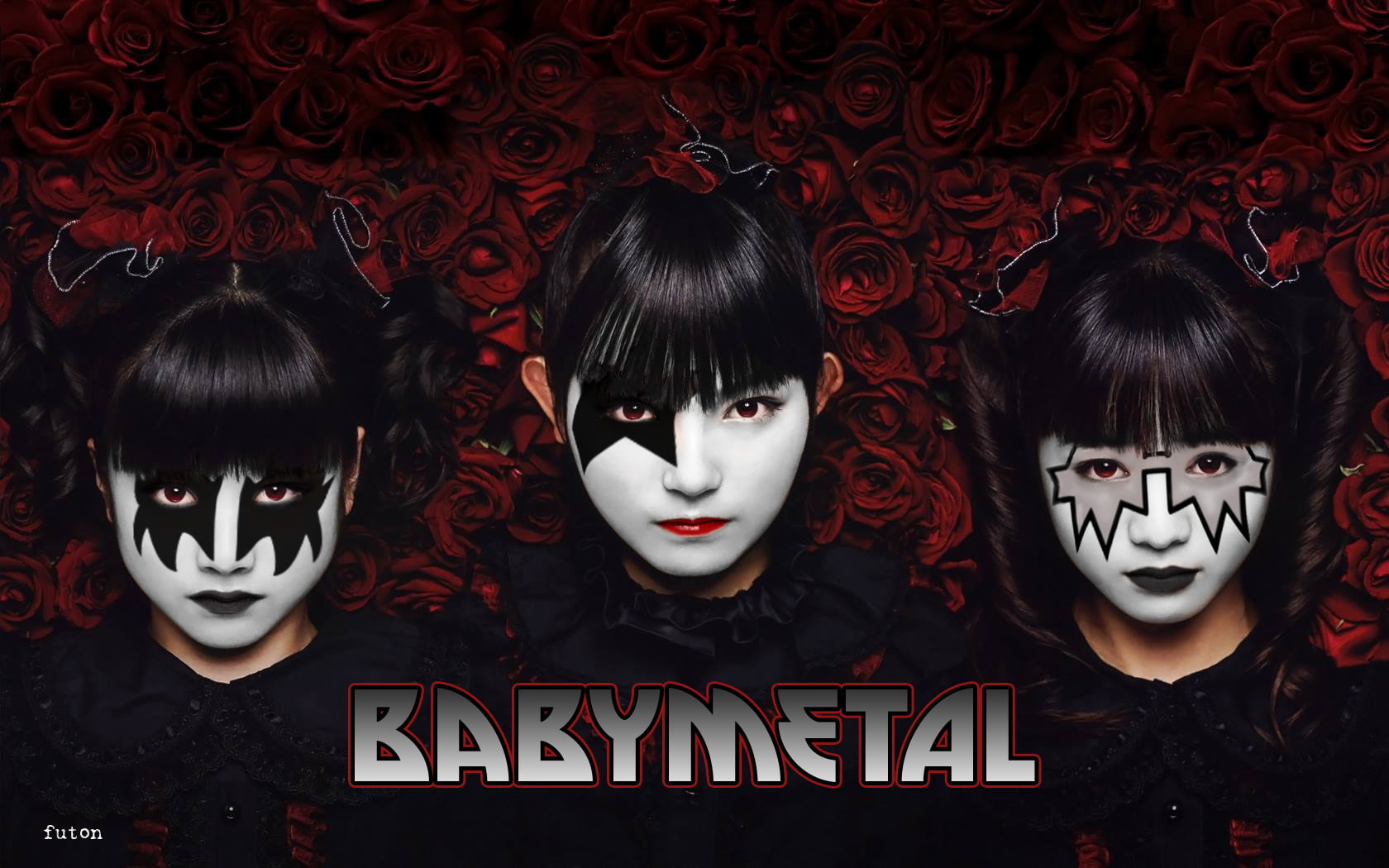 indoors, 720P, communication, real people, Japanese, representation, text, portrait, looking at camera, Yui-METAL, Su-METAL, Babymetal, western script, HD Wallpaper