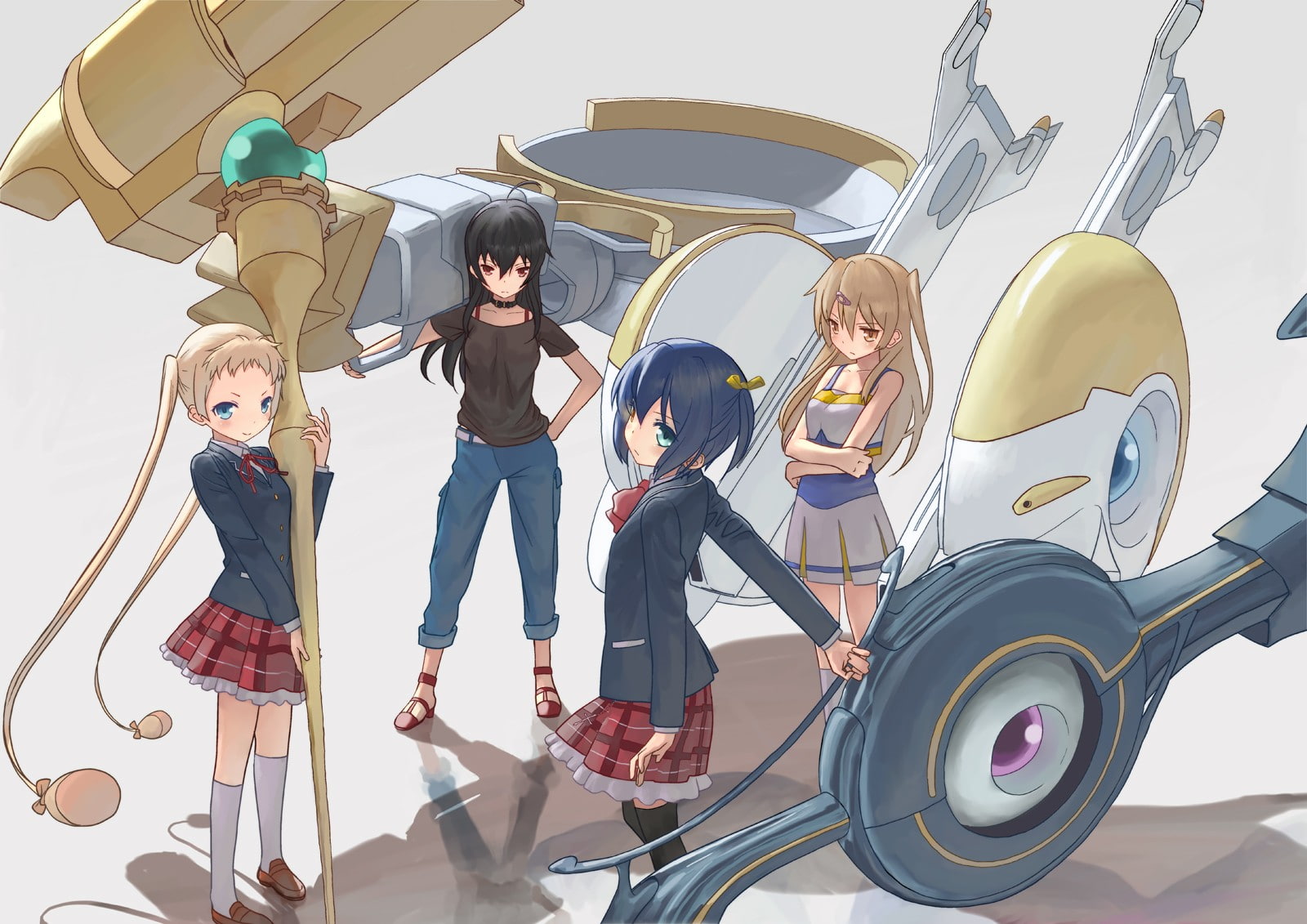 Chuunibyou demo Koi ga Shitai!, women, Nibutani Shinka, males, togetherness, casual clothing, group of people, family, females, smiling, Takanashi Rikka, HD Wallpaper