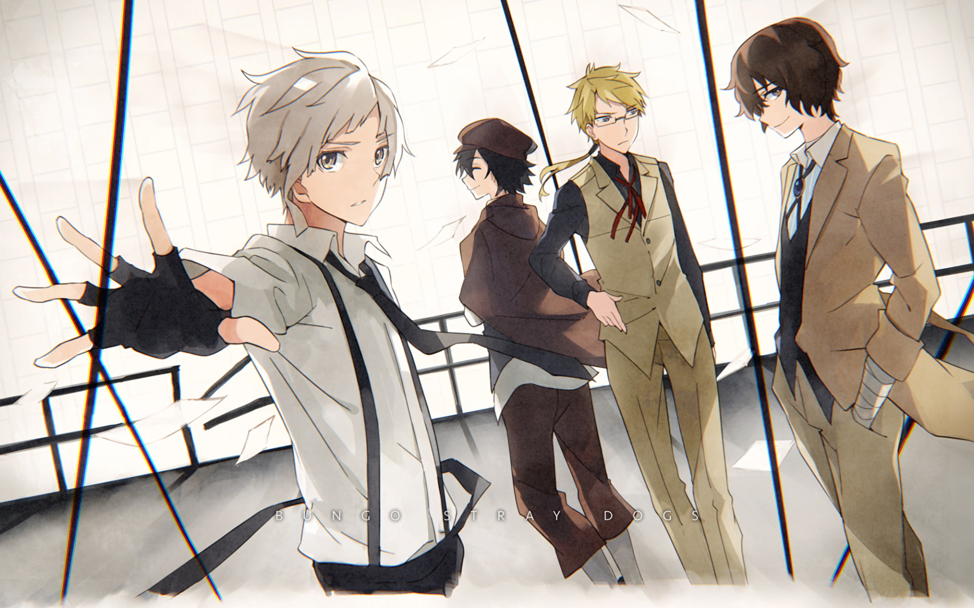 1080P, Osamu Dazai, Doppo Kunikida, Ranpo Edogawa, Anime, Bungou Stray Dogs, Atsushi Nakajima, HD Wallpaper
