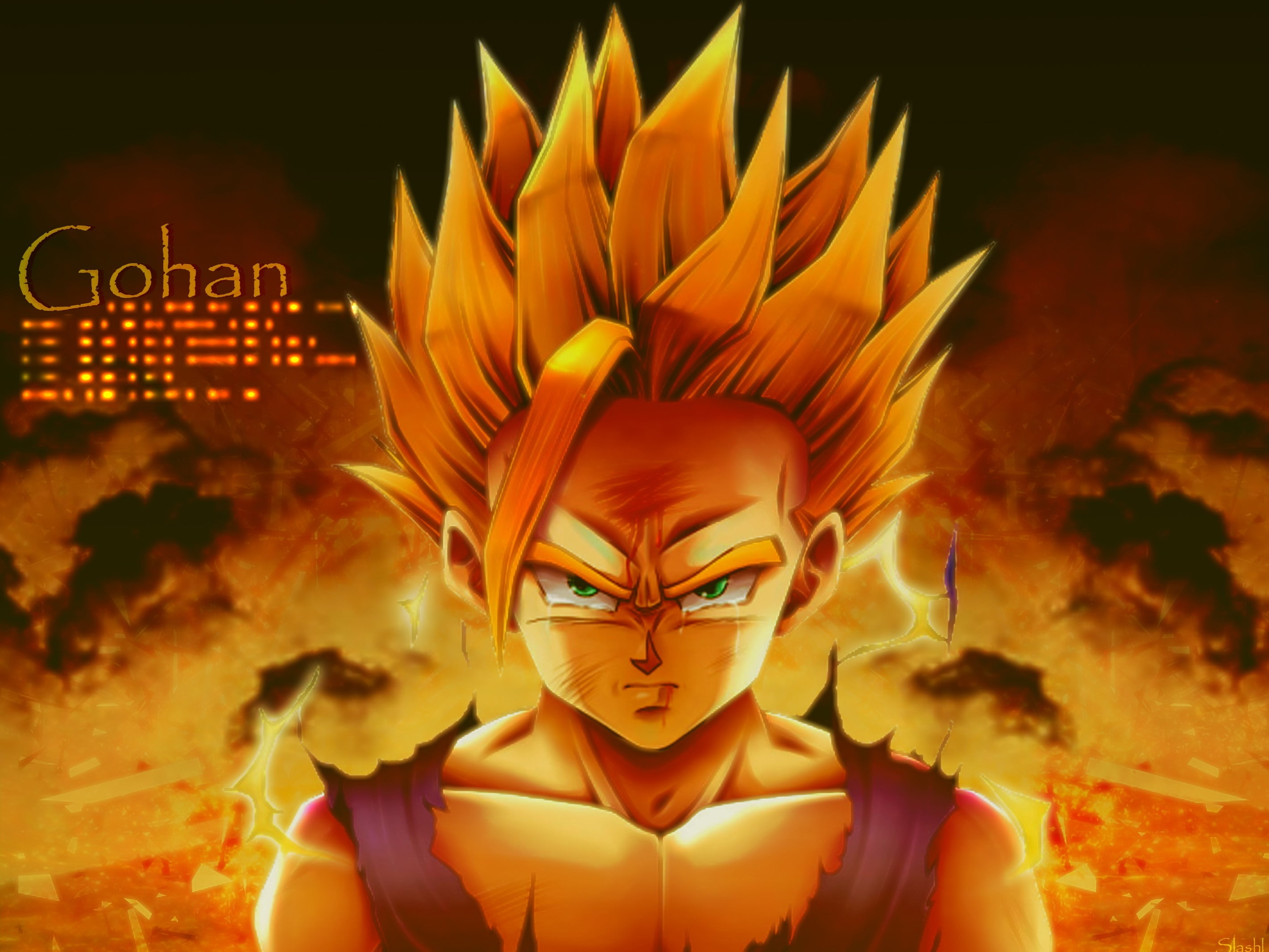 sangohan, art, hd, dragon, saiyan, x, Gohan, 2K, anime, z, dragonball, boys, son, ball, anime boys, super, HD Wallpaper