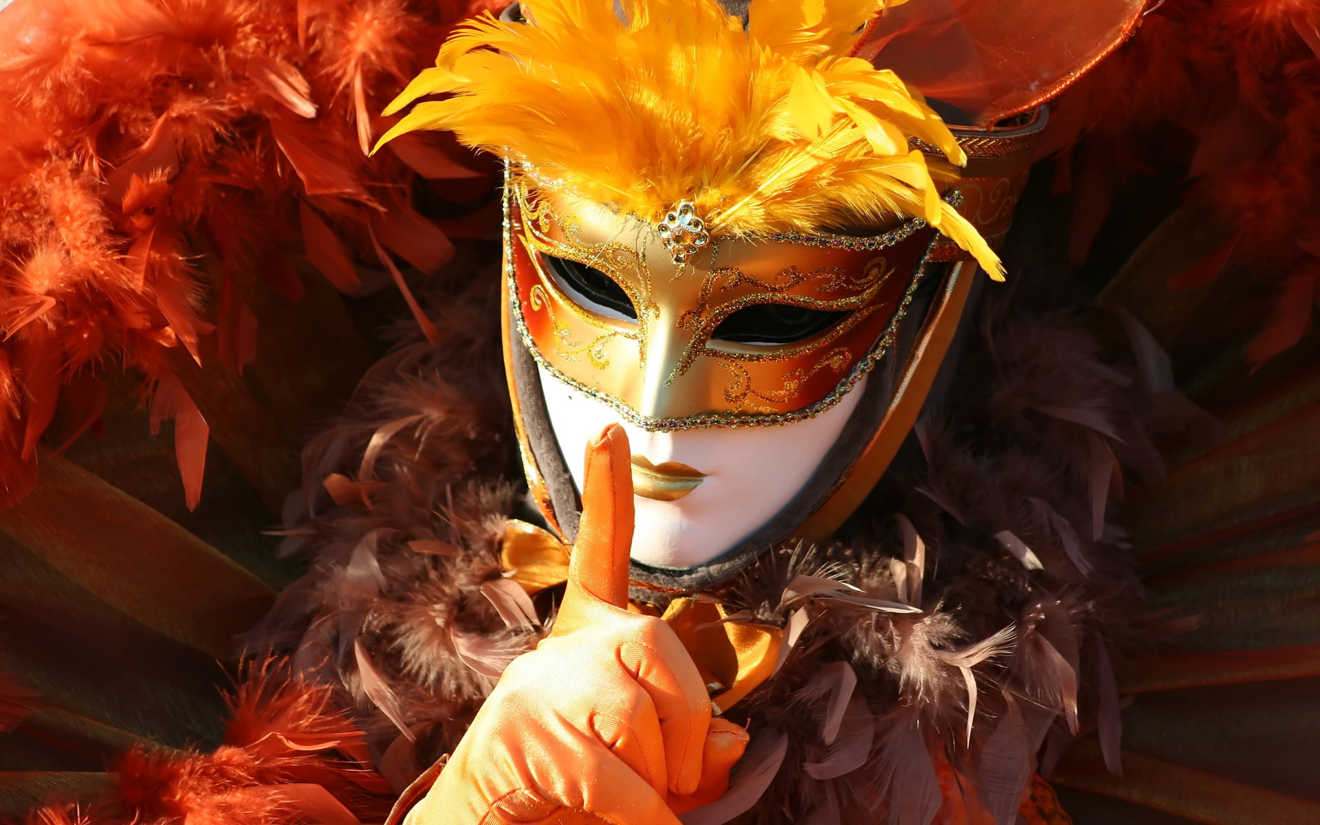 Carnival, arts culture and entertainment, front view, mask, masquerade, celebration, unrecognizable person, one person, 1080P, hairstyle, leisure activity, HD Wallpaper