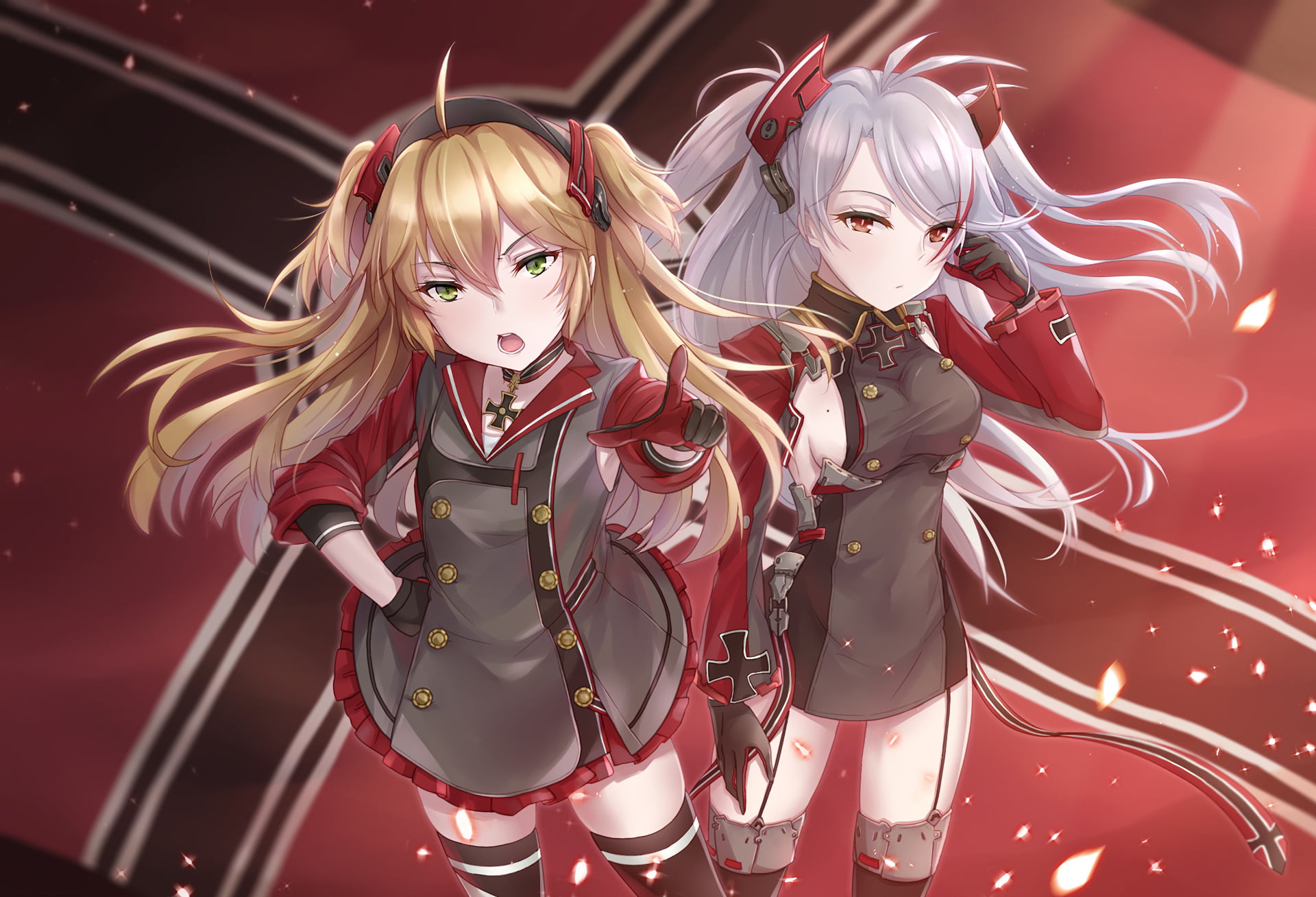Azur Lane, emotion, people, focus on foreground, blond hair, childhood, indoors, two people, arts culture and entertainment, costume, women, togetherness, HD Wallpaper