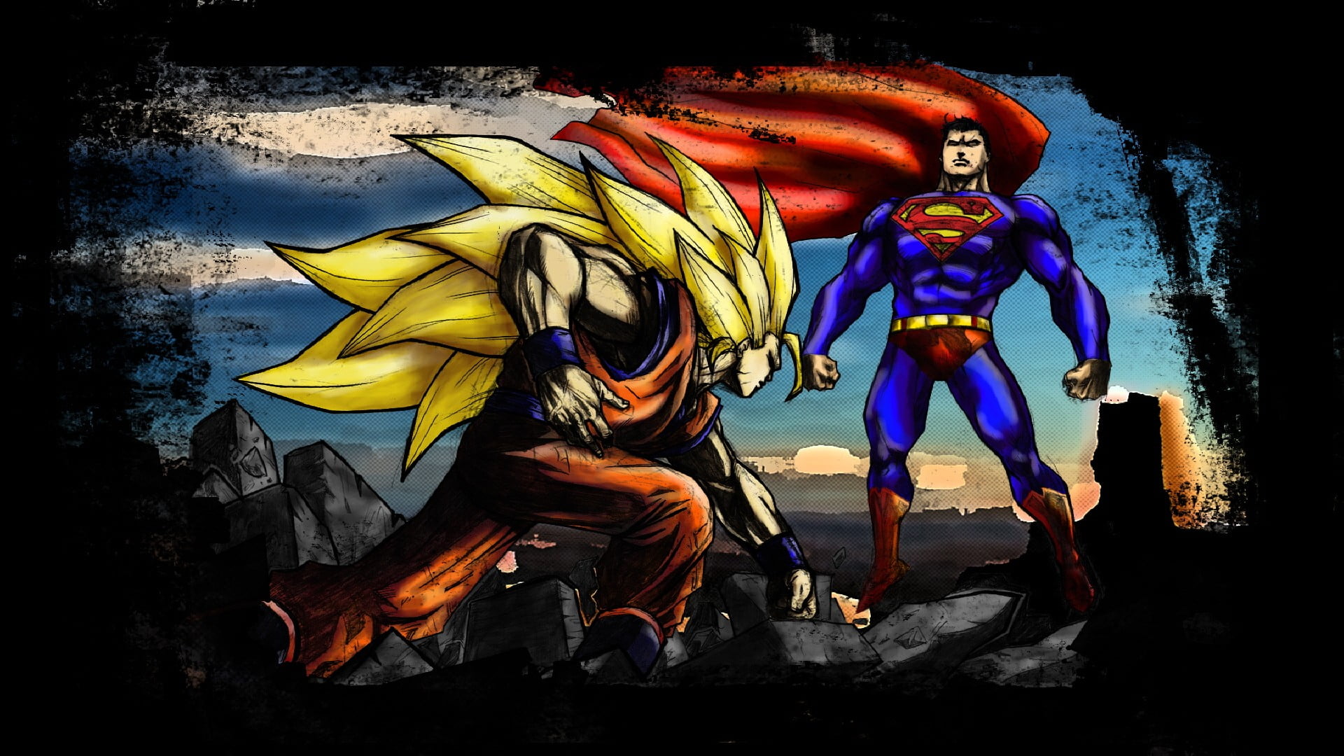 male likeness, paint, representation, blue, outdoors, full length, nature, day, human representation, art and craft, Dragon Ball, auto post production filter, HD Wallpaper