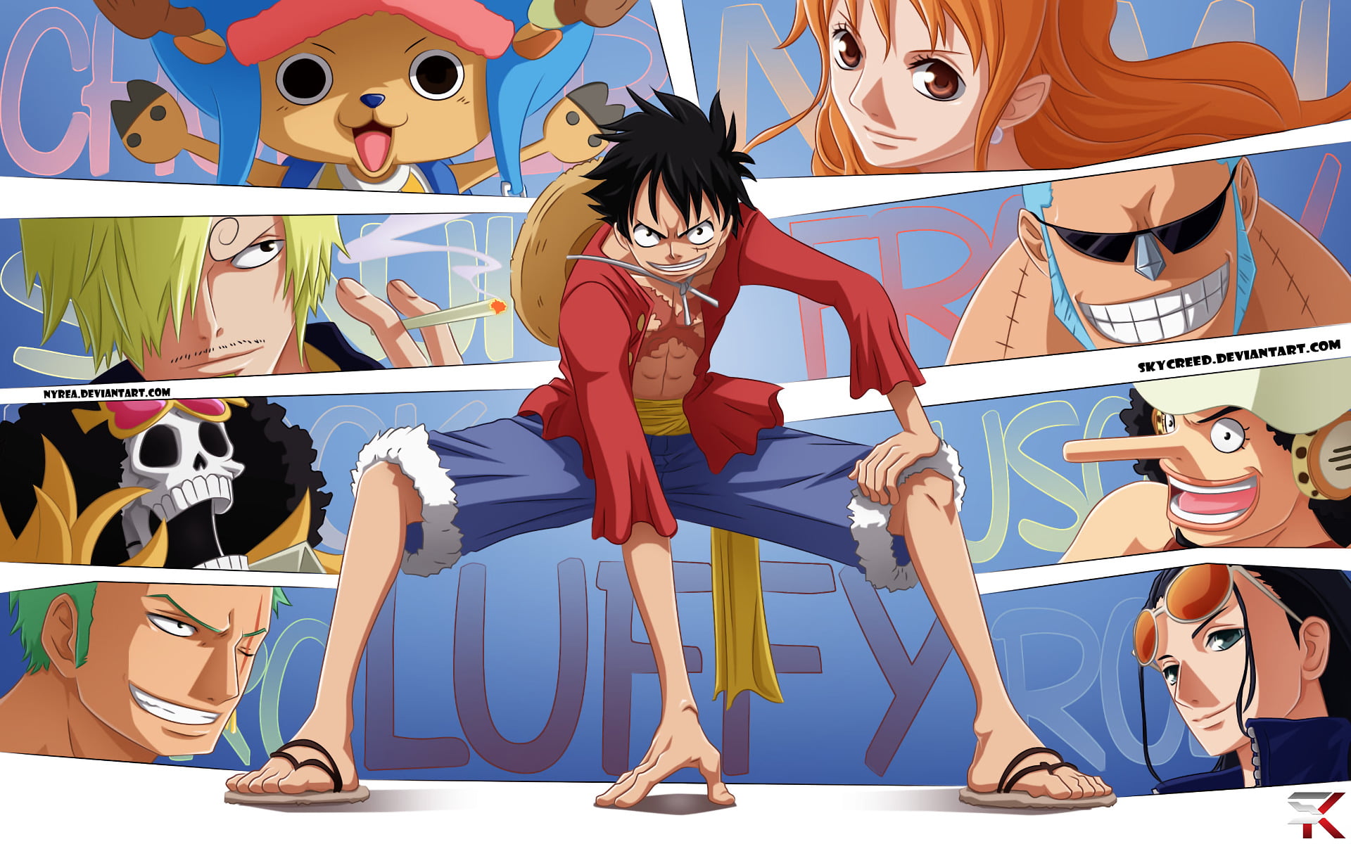 Anime, men, lifestyles, people, Nico Robin, One Piece, Usopp (One Piece), one, creativity, women, Nami (One Piece), casual clothing, sitting, 1080P, Monkey D. Luffy, HD Wallpaper