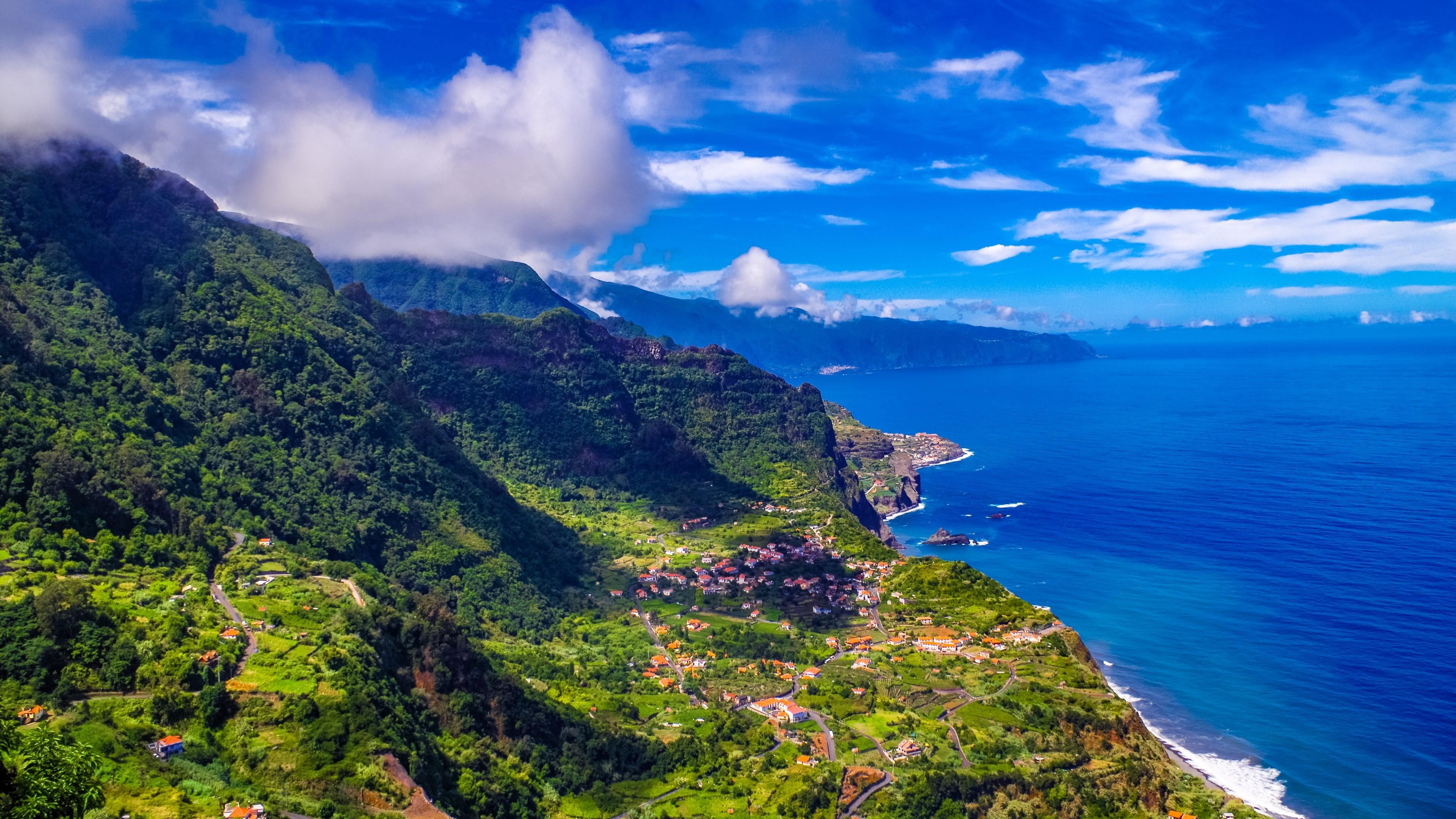 cloud, green, sky, europe, portugal, 4K, mountains, holiday, madeira, travel, iseland, sea, blue, summer, HD Wallpaper