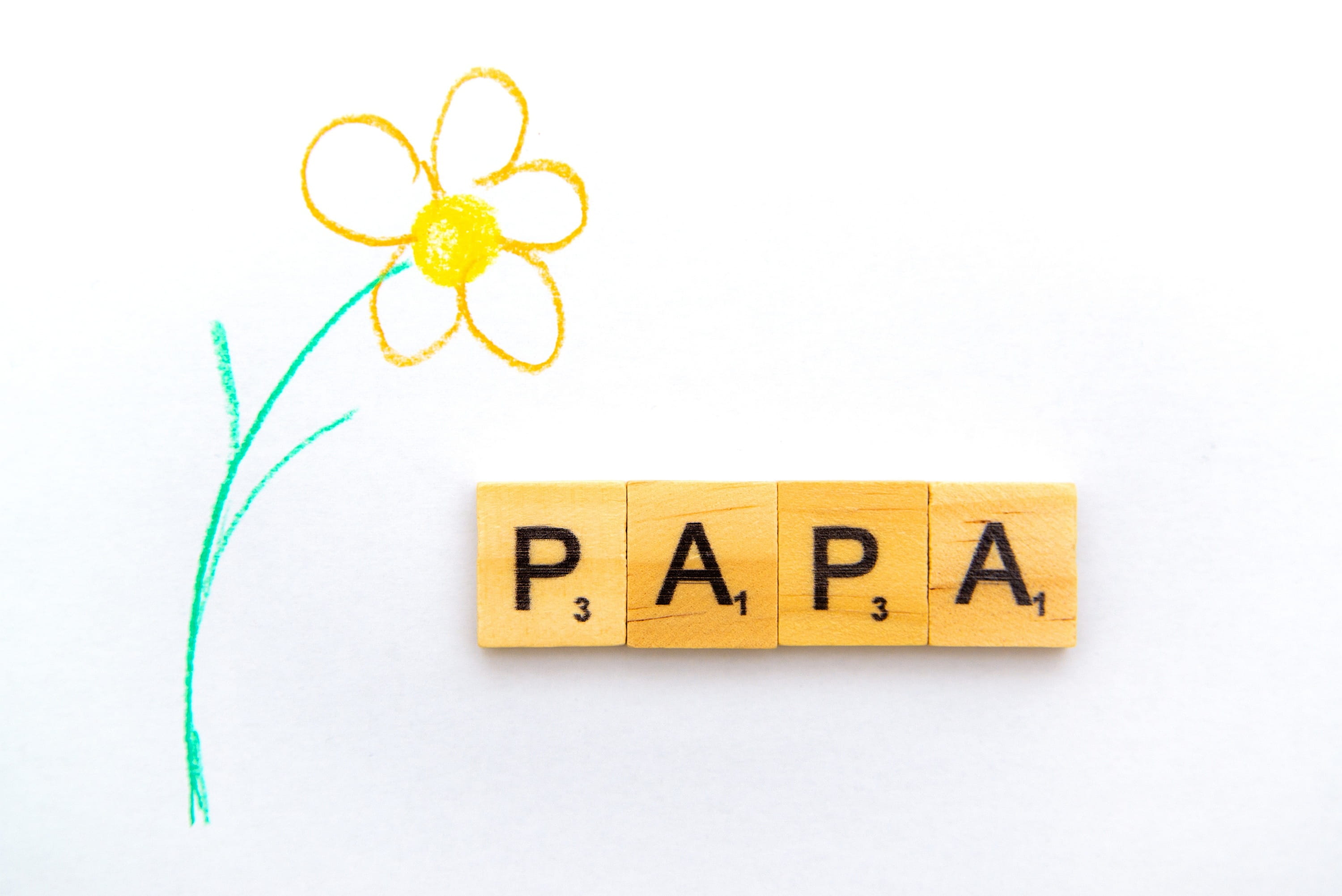 daughter, yellow, white background, fathers day, cut out, 2K, studio shot, business, message, parenthood, indoors, alphabet, father, text, family, close-up, HD Wallpaper