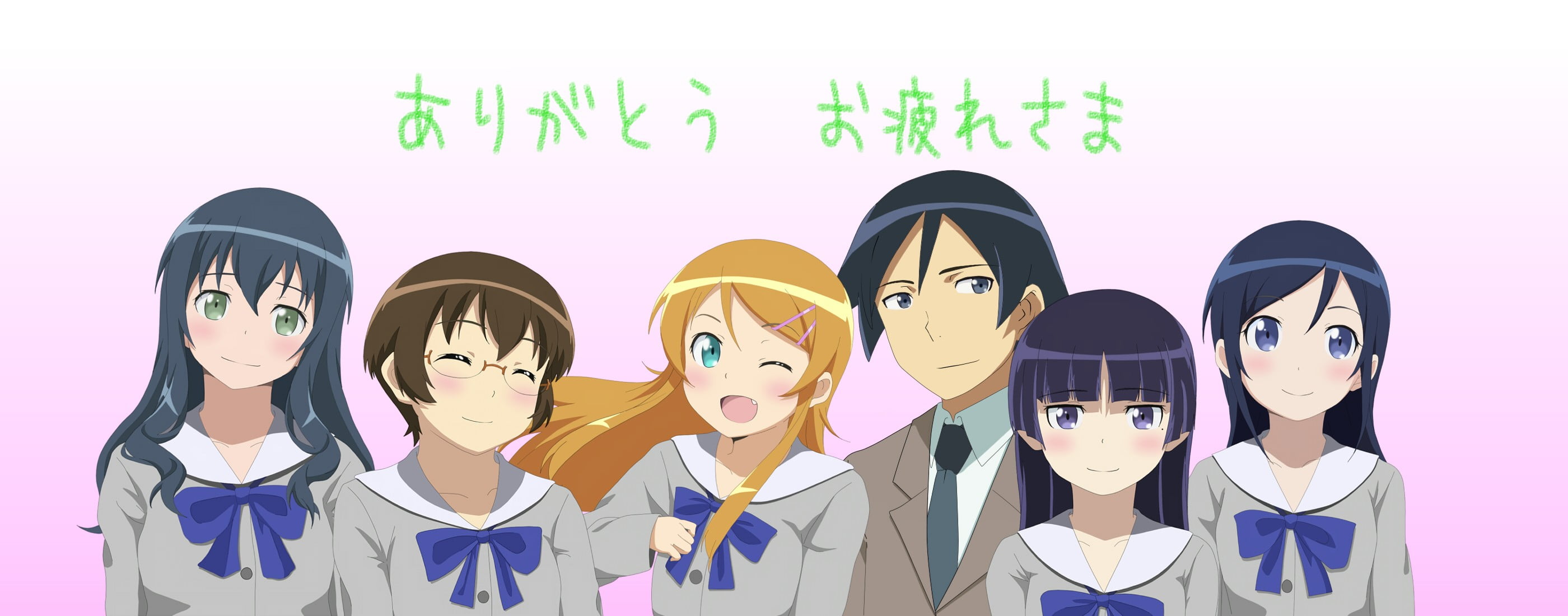 mask - disguise, character, Ore no Imouto ga Konnani Kawaii Wake ga Nai, female, adult, male, 2K, multi colored, representation, Aragaki Ayase, Tamura Manami, HD Wallpaper