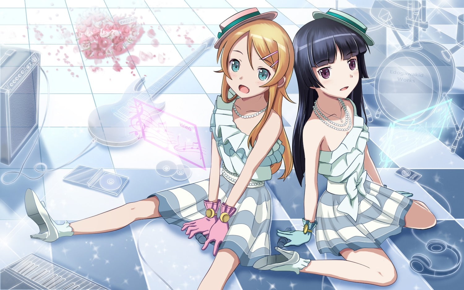 young women, Gokou Ruri, Kousaka Kirino, creativity, make-up, front view, lifestyles, women, beautiful woman, fashion, female likeness, beauty, hairstyle, HD Wallpaper