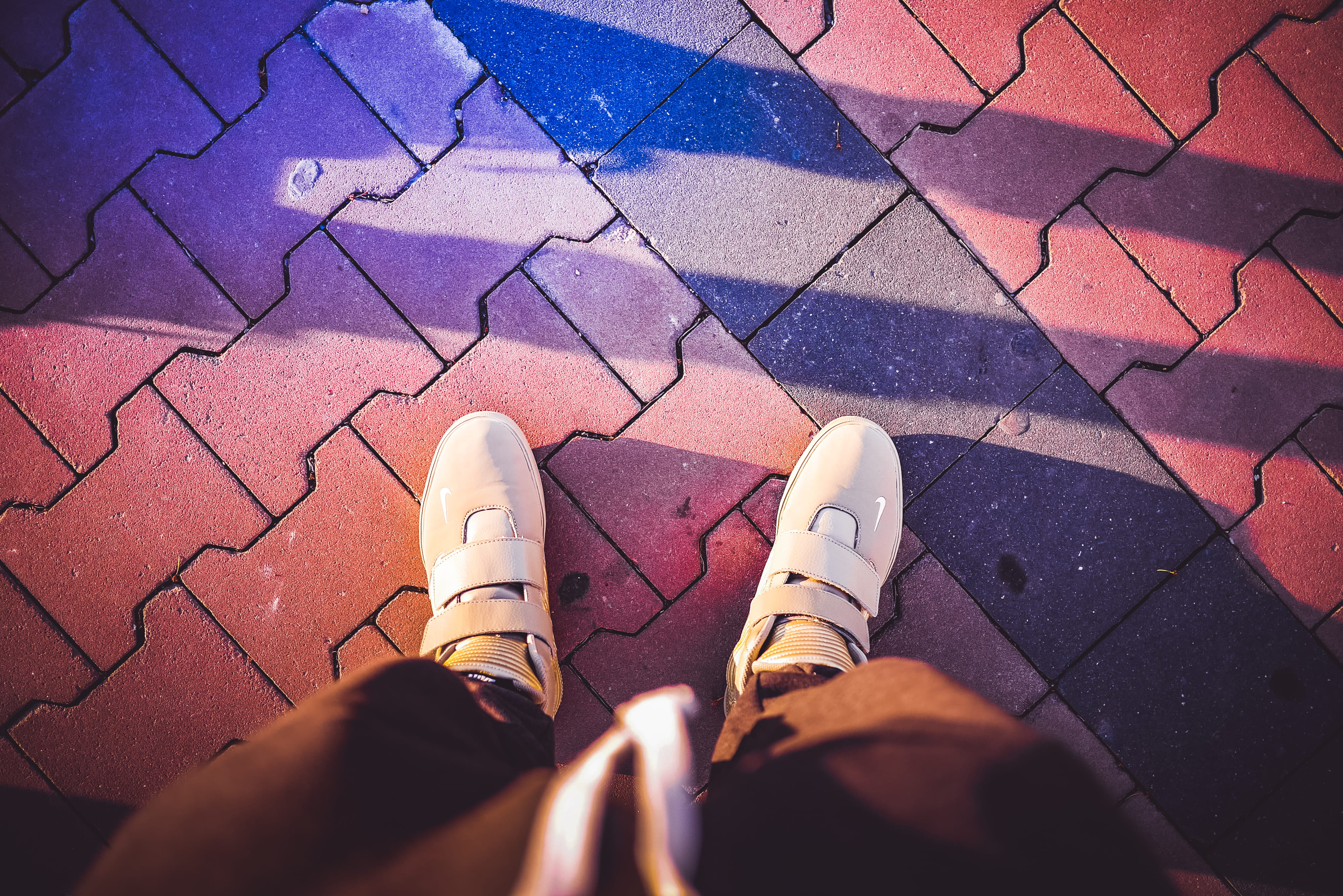 boy, human Foot, women, high angle view, sneakers, shoe, paving stone, shoes, edit, body part, crazy, fashion, sidewalk, human body part, standing, outdoors, HD Wallpaper