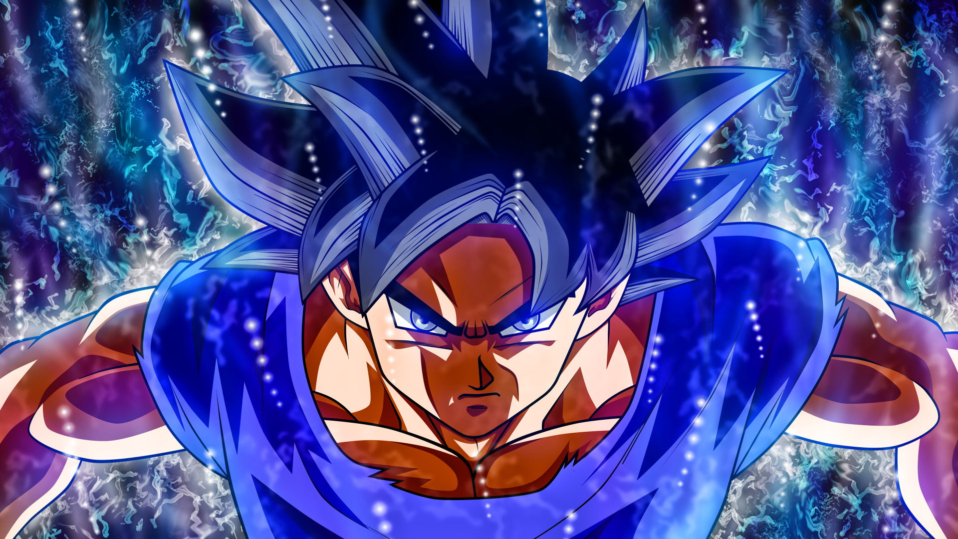 purple, art and craft, mask - disguise, close-up, pattern, animal representation, representation, reflection, nature, Goku, 1080P, Dragon Ball Super, focus on foreground, HD Wallpaper
