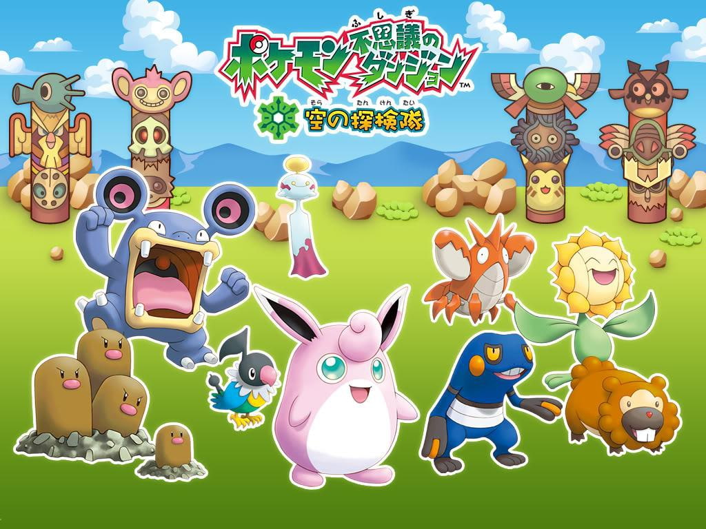 480P, anime, team, dungeon, art, hd, wigglytuff, mystery, mystery dungeon, pokemon, HD Wallpaper