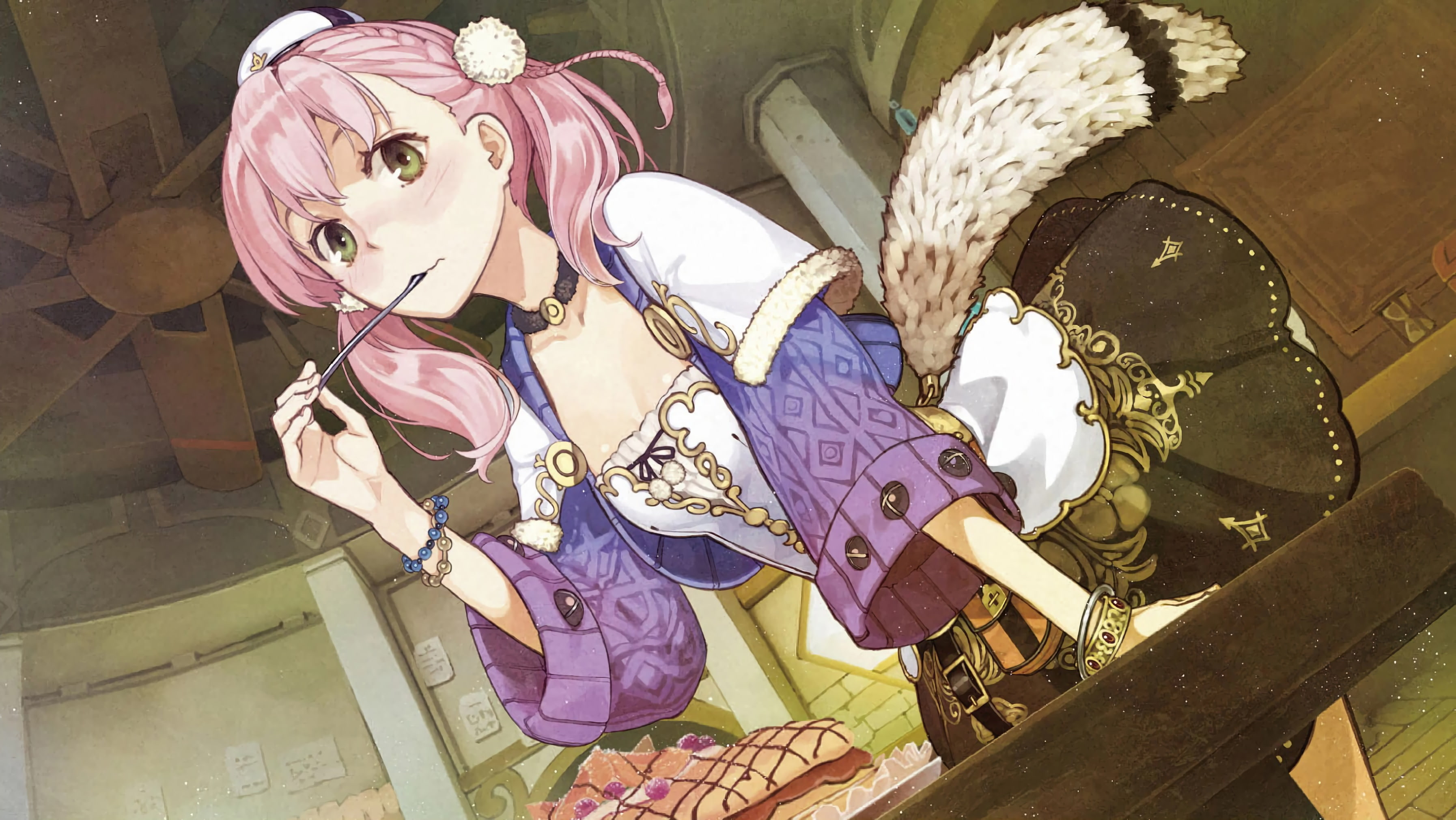 anime, food, anime girls, 2K, Atelier Escha and Logy: Alchemists of the Dusk Sky, Atelier, HD Wallpaper
