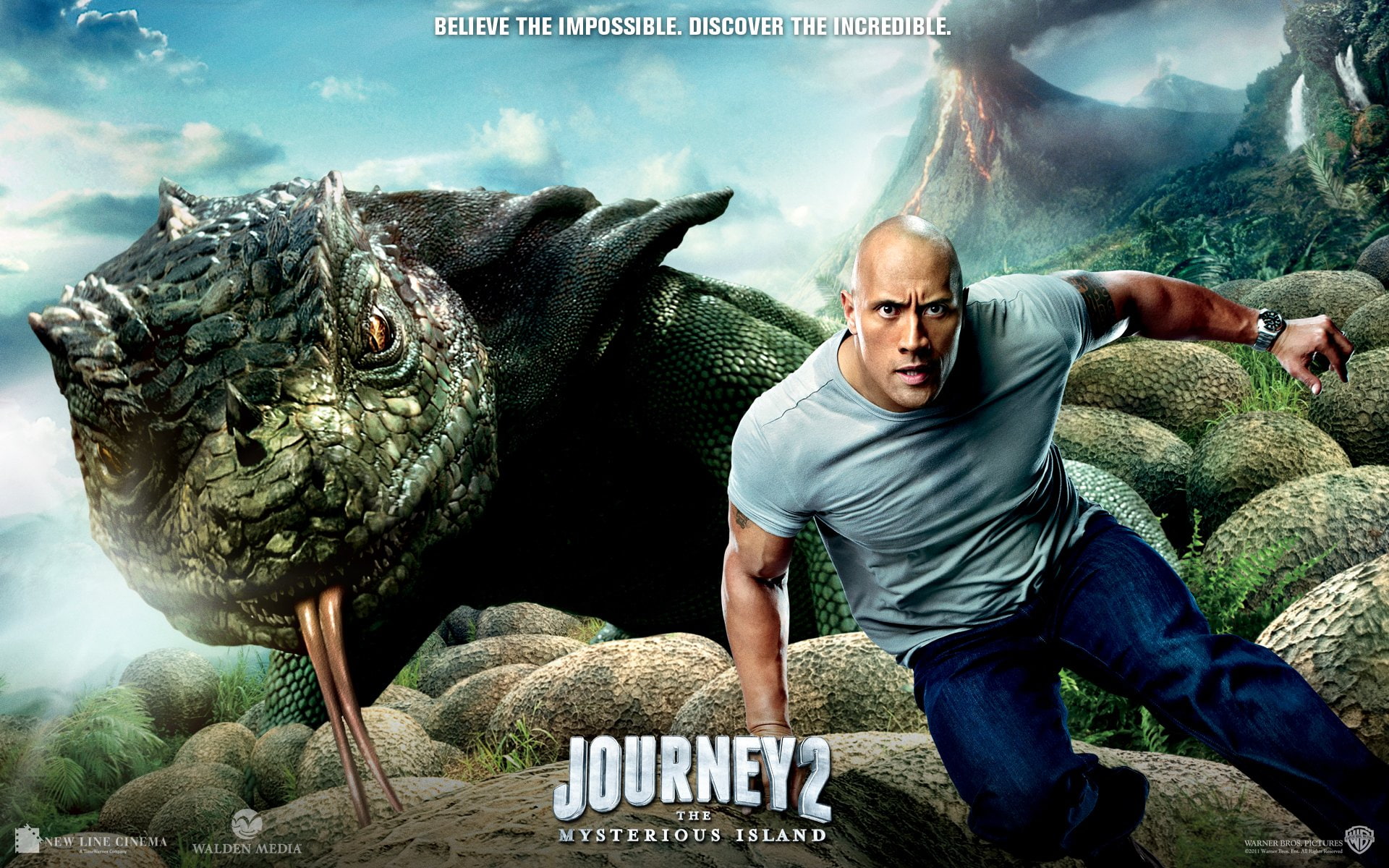 Dwayne Johnson, Lizard, 1080P, Movie, Journey 2: The Mysterious Island, HD Wallpaper