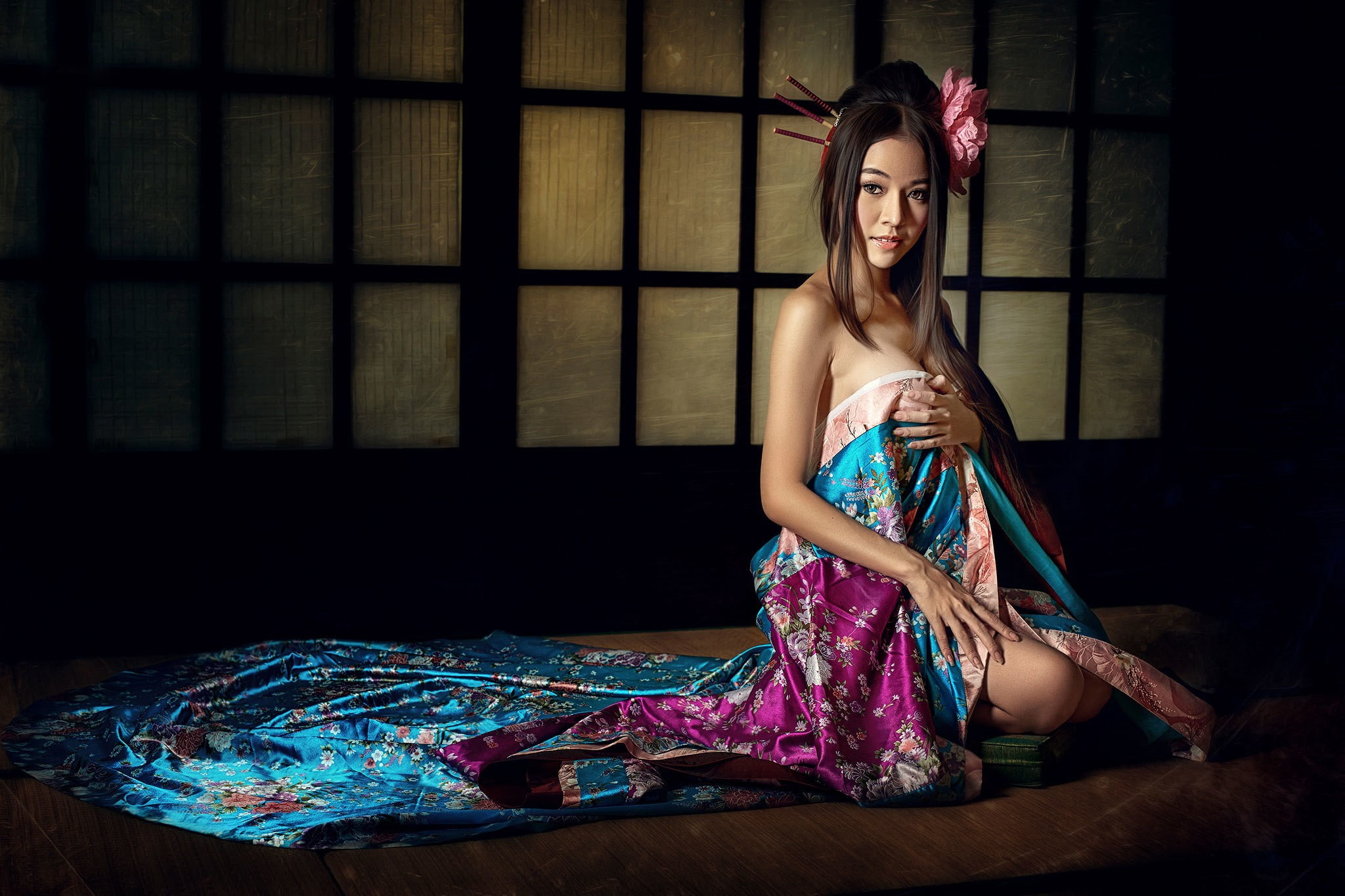 1080P, women, geisha, HD Wallpaper
