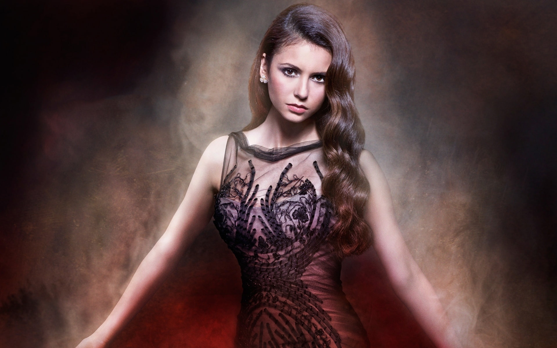 nina, dobrev, mysterious, actress, 1080P, HD Wallpaper