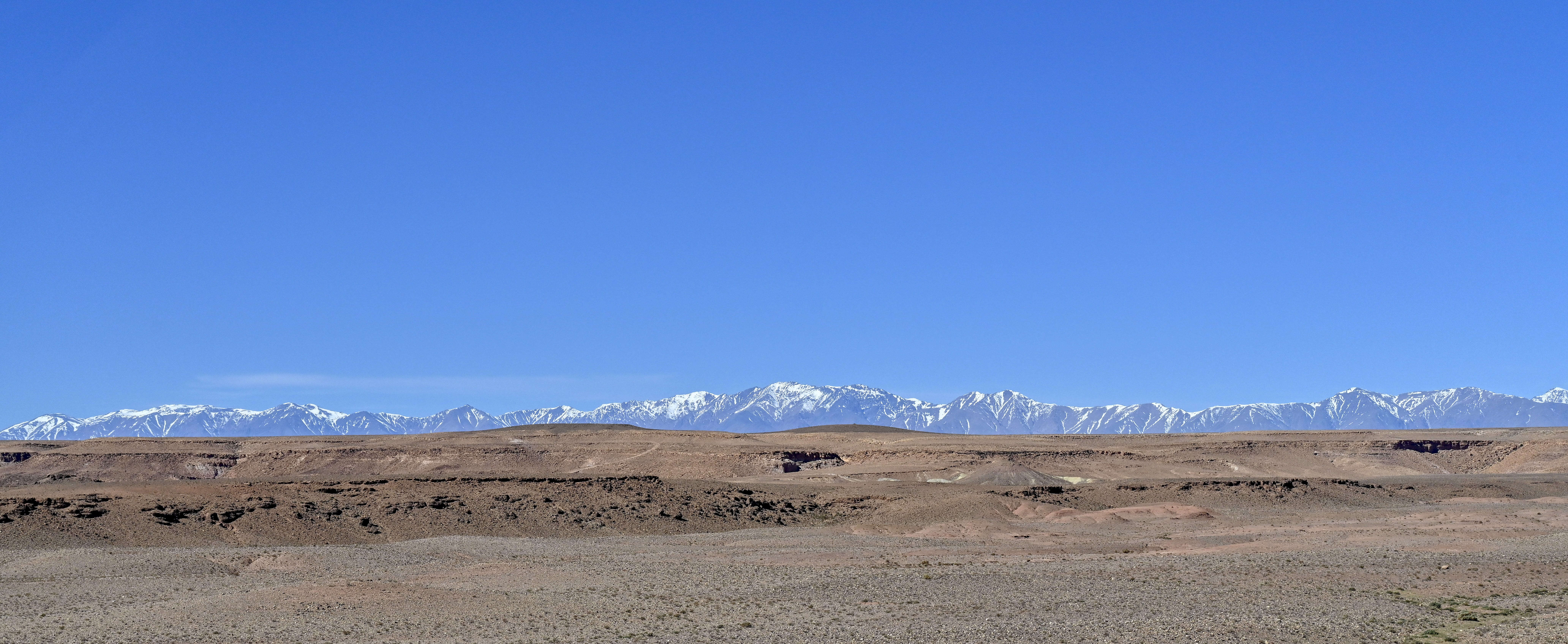 sahara, dunes, no people, sky, desert, beauty in nature, loneliness, snowcapped mountain, travel, mountain range, people, blue, winter, land, arid climate, HD Wallpaper