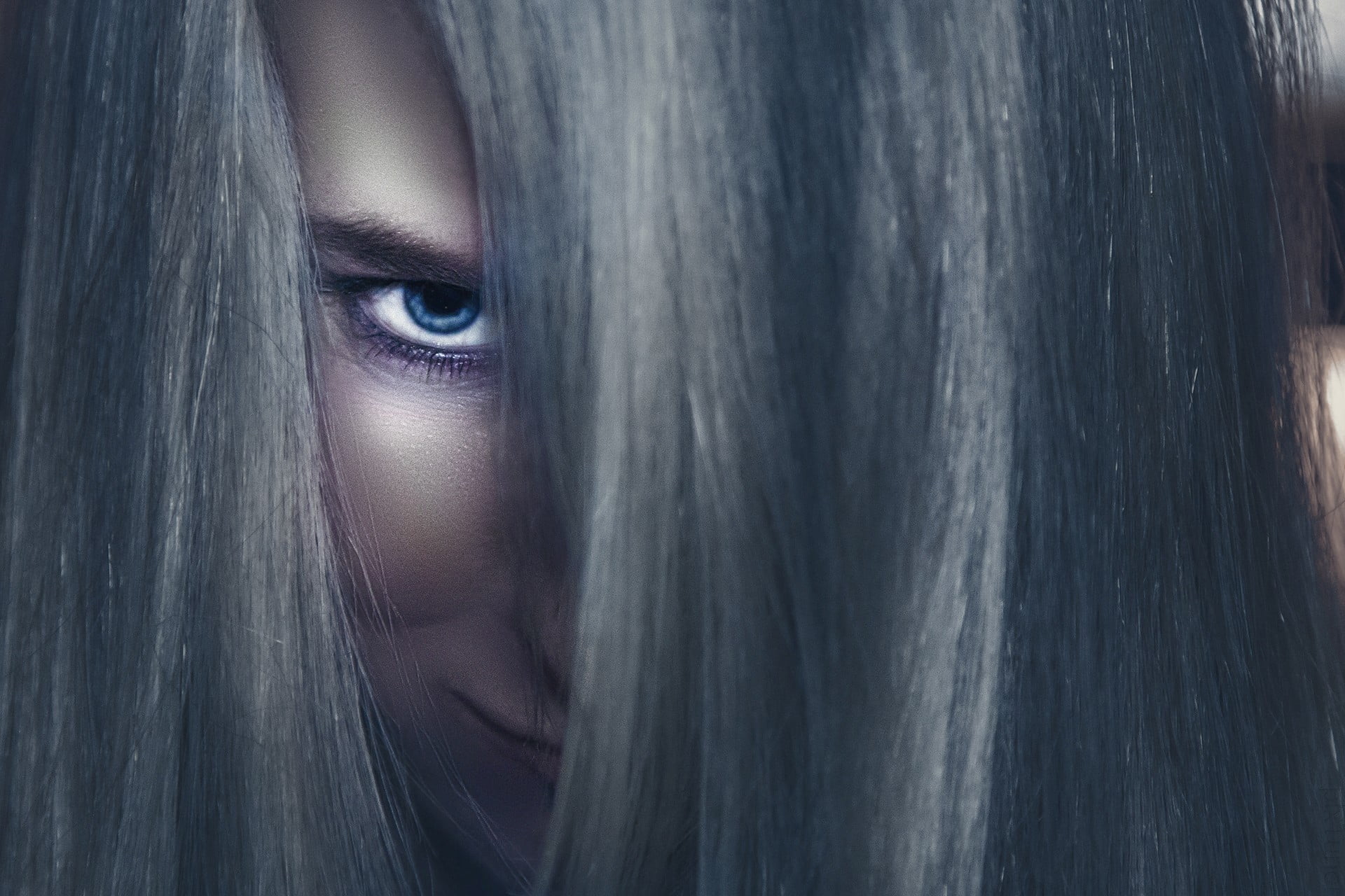 childhood, unrecognizable person, human eye, body part, women, innocence, emotion, looking at camera, horror, eye, adult, spooky, front view, hair  , face, HD Wallpaper
