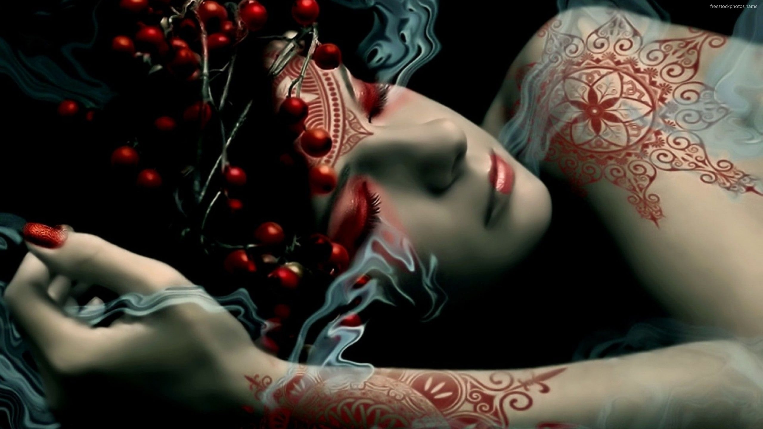 abstracto, 2K, mujer, tatuada, HD Wallpaper