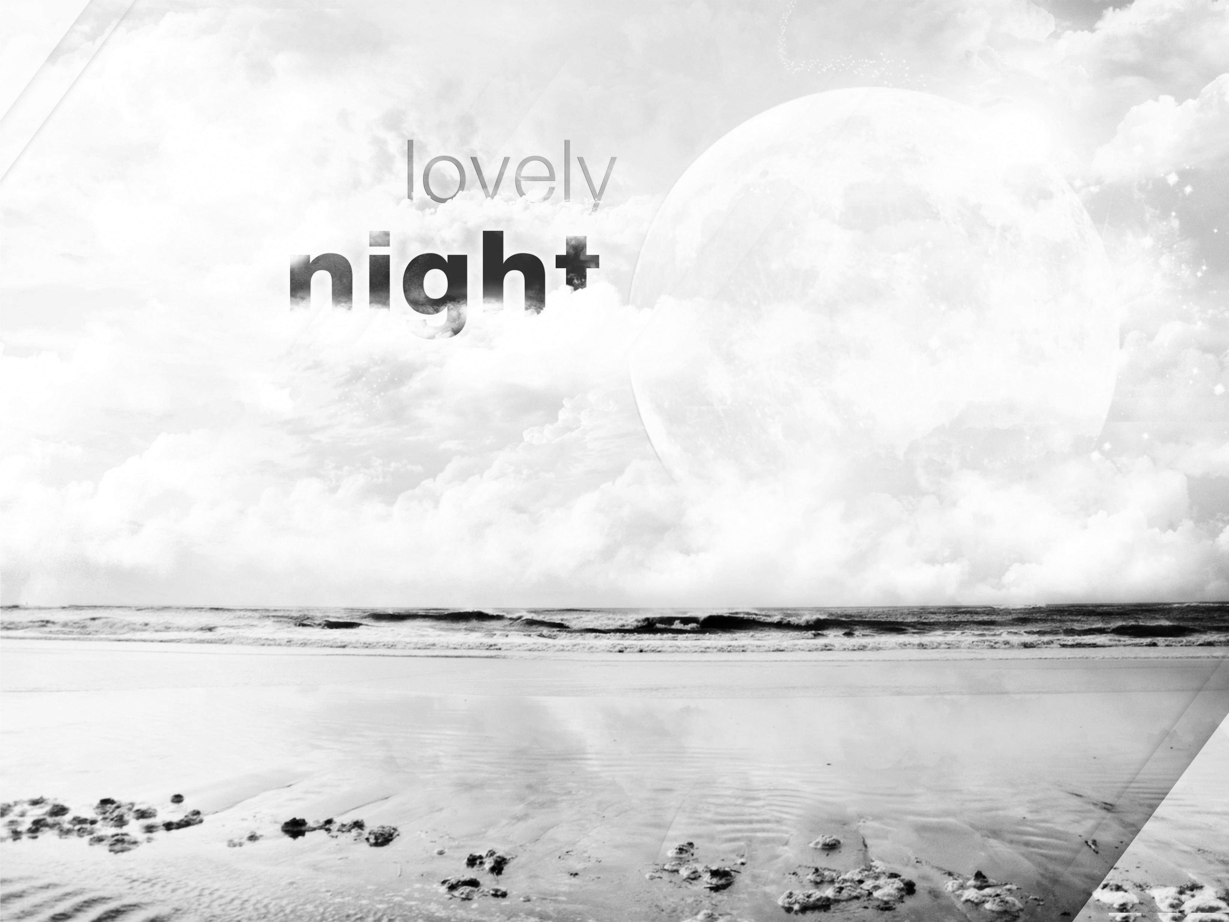 Texto, abstracto, night, 4K, Playa, Solitaria, HD Wallpaper