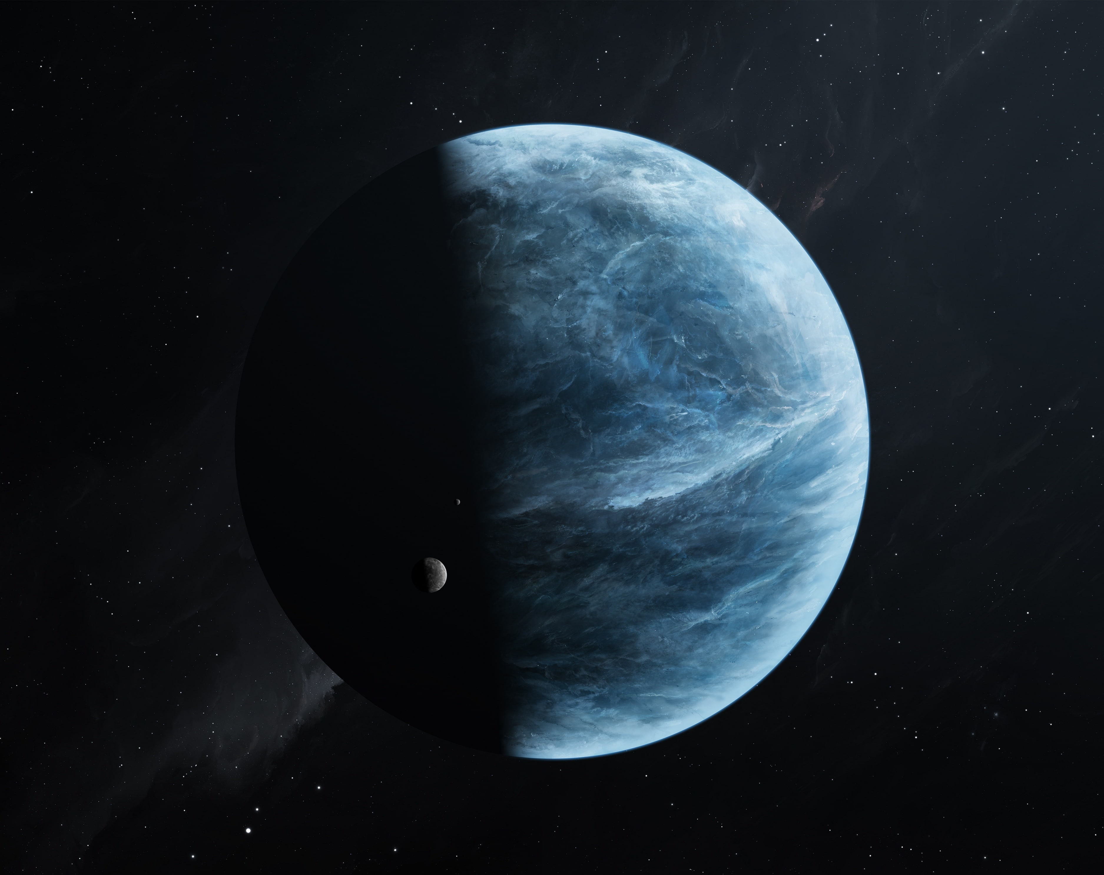 outdoors, 2K, exploration, circle, Space, space and astronomy, beauty in nature, 5k, astrology, Planet, eclipse, System, Ocean, science, oceana, planet - space, HD Wallpaper