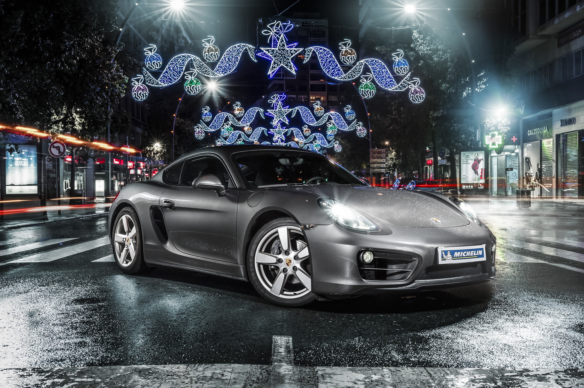 Michelin, front, Porsche, silvery, 1080P, 981C, Cayman, HD Wallpaper