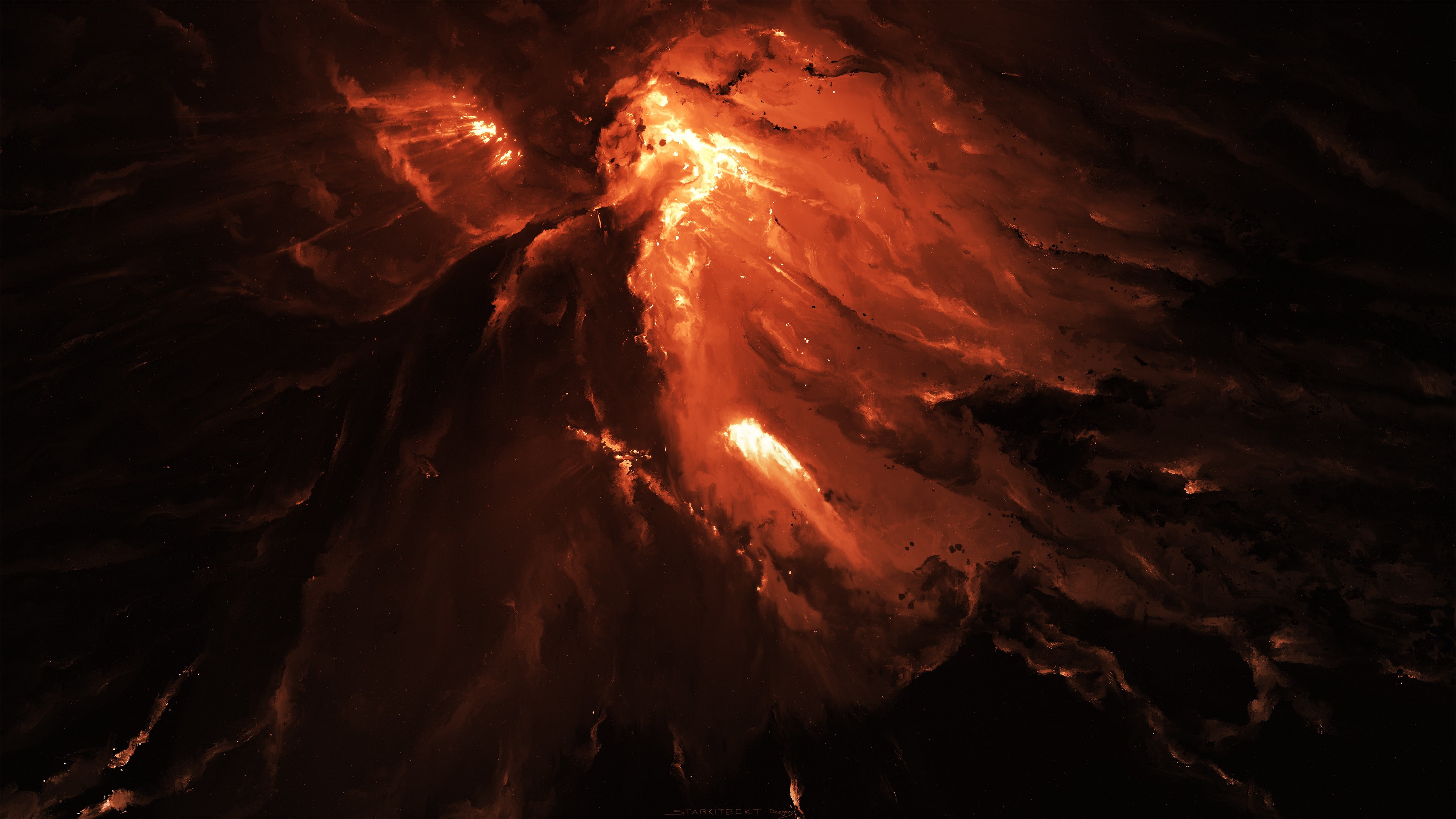 4K, abstract, space art, nebula, artwork, Starkiteckt, space, HD Wallpaper