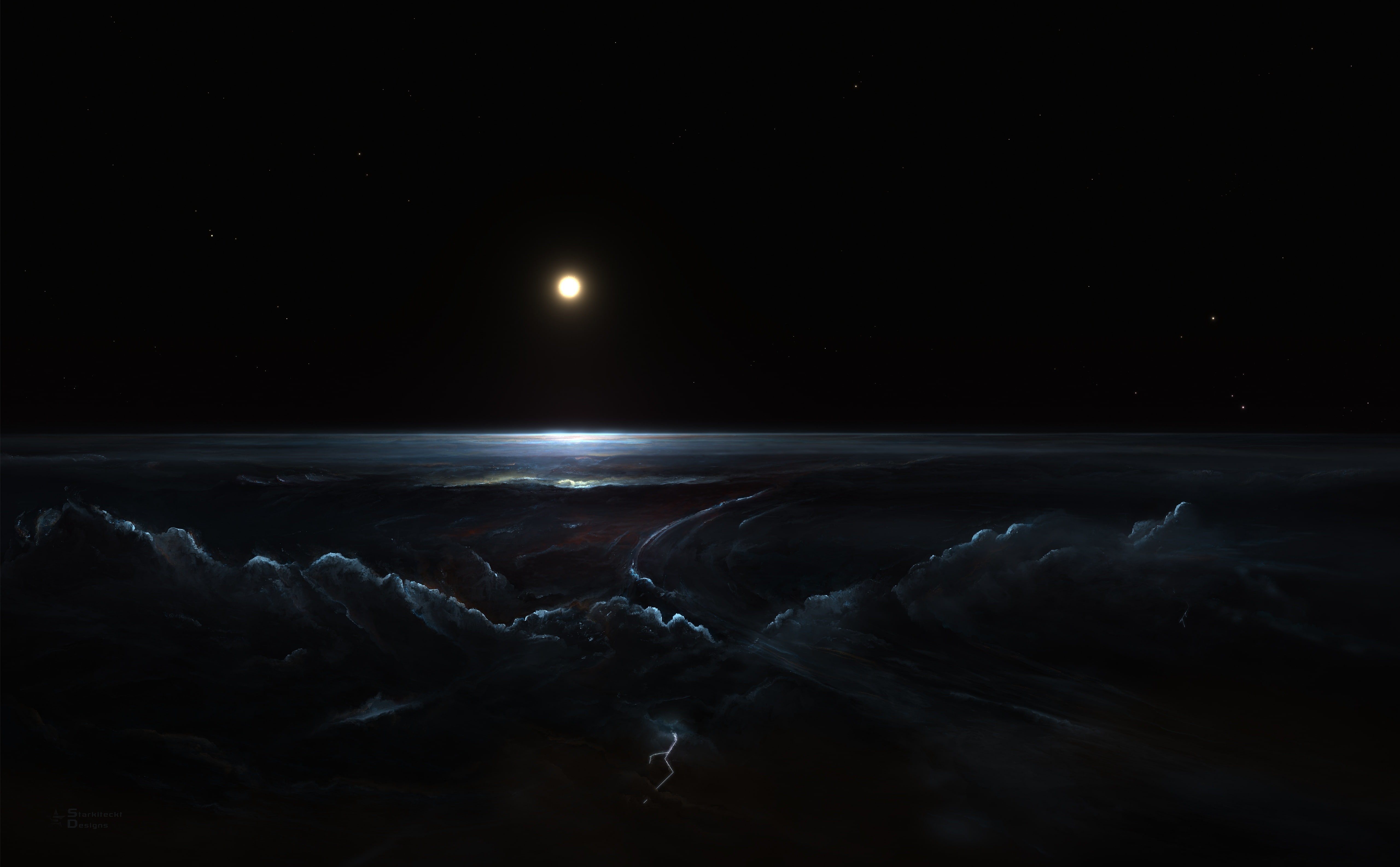starkiteckt, scenics - nature, environment, beauty in nature, Cosmos, star, night, sky, Dark, star - space, merphlyn, sea, no people, land, water, HD Wallpaper