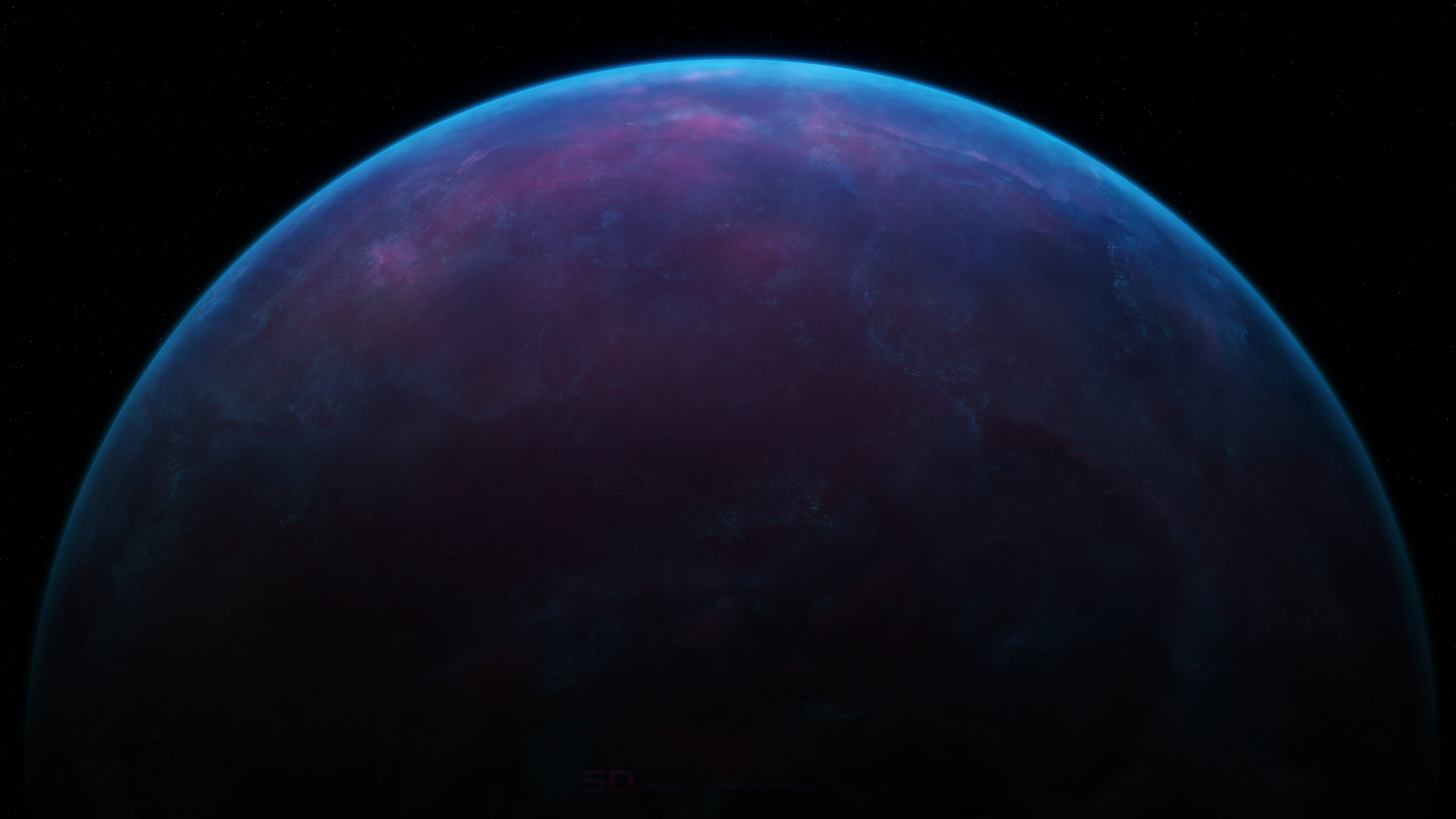 digital art, Starkiteckt, 4K, blue, space art, planet, space, HD Wallpaper