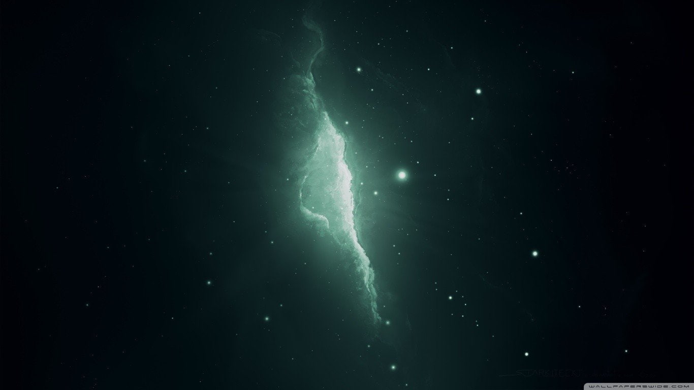 low angle view, dramatic sky, milky way, night, scenics - nature, 720P, green color, void starkiteckt, backgrounds, galaxy, astronomy, black color, dark, HD Wallpaper