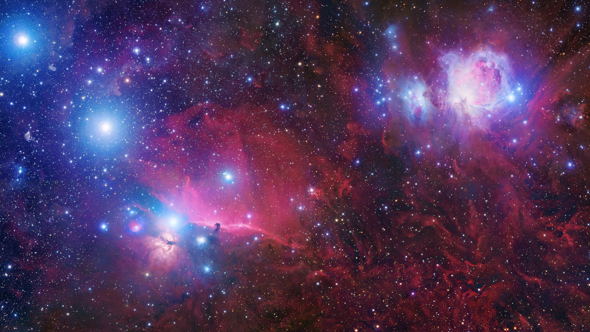 cloud - sky, red, beauty in nature, purple, pink color, star - space, astronomy, illuminated, space, luminosity, no people, globular star cluster, nature, HD Wallpaper