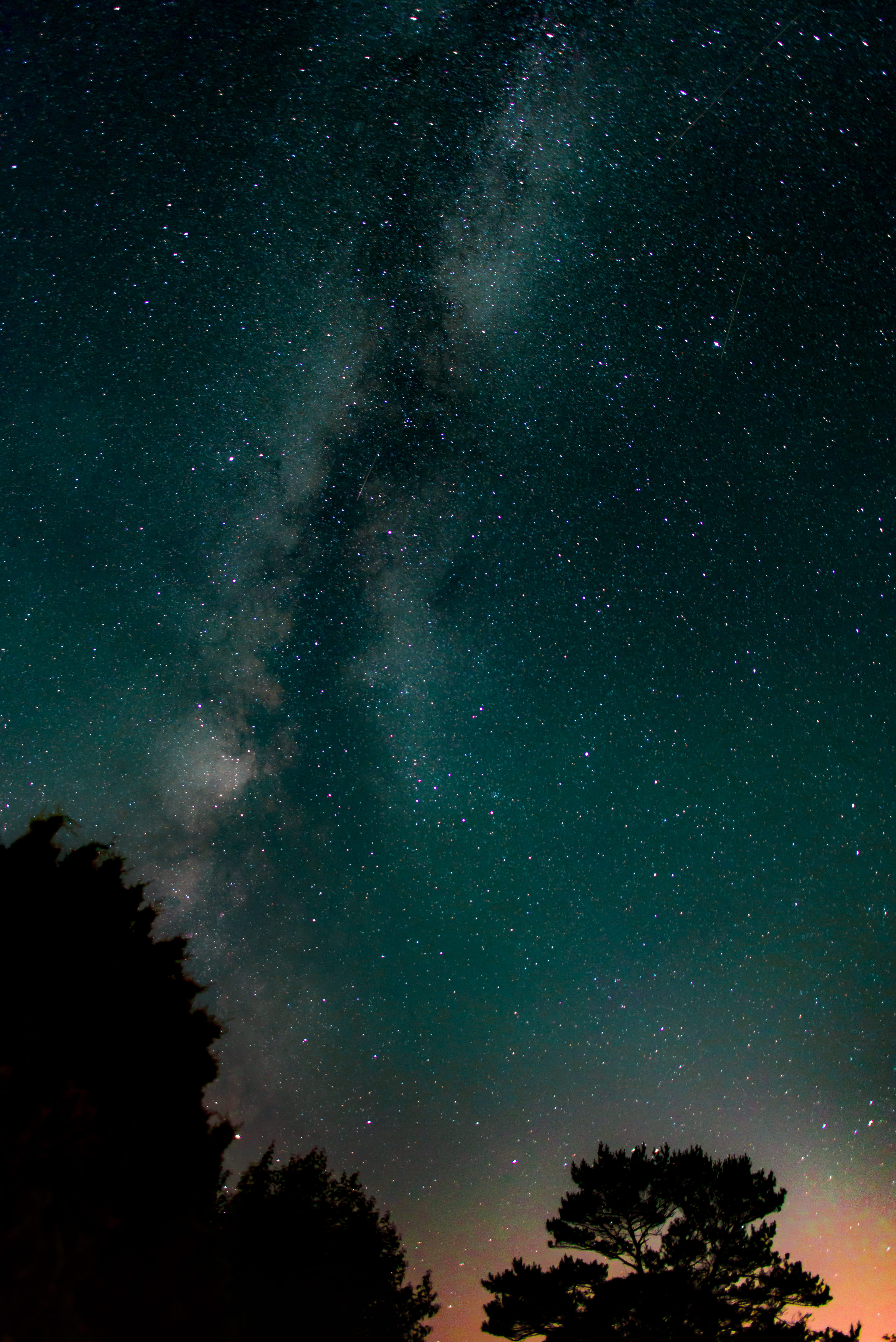 space and astronomy, idyllic, tall, space Exploration, blue, astronomy, dark, silhouette, tranquility, milkyway, sky, scenics - nature, stars, planet - Space, Phone HD Wallpaper