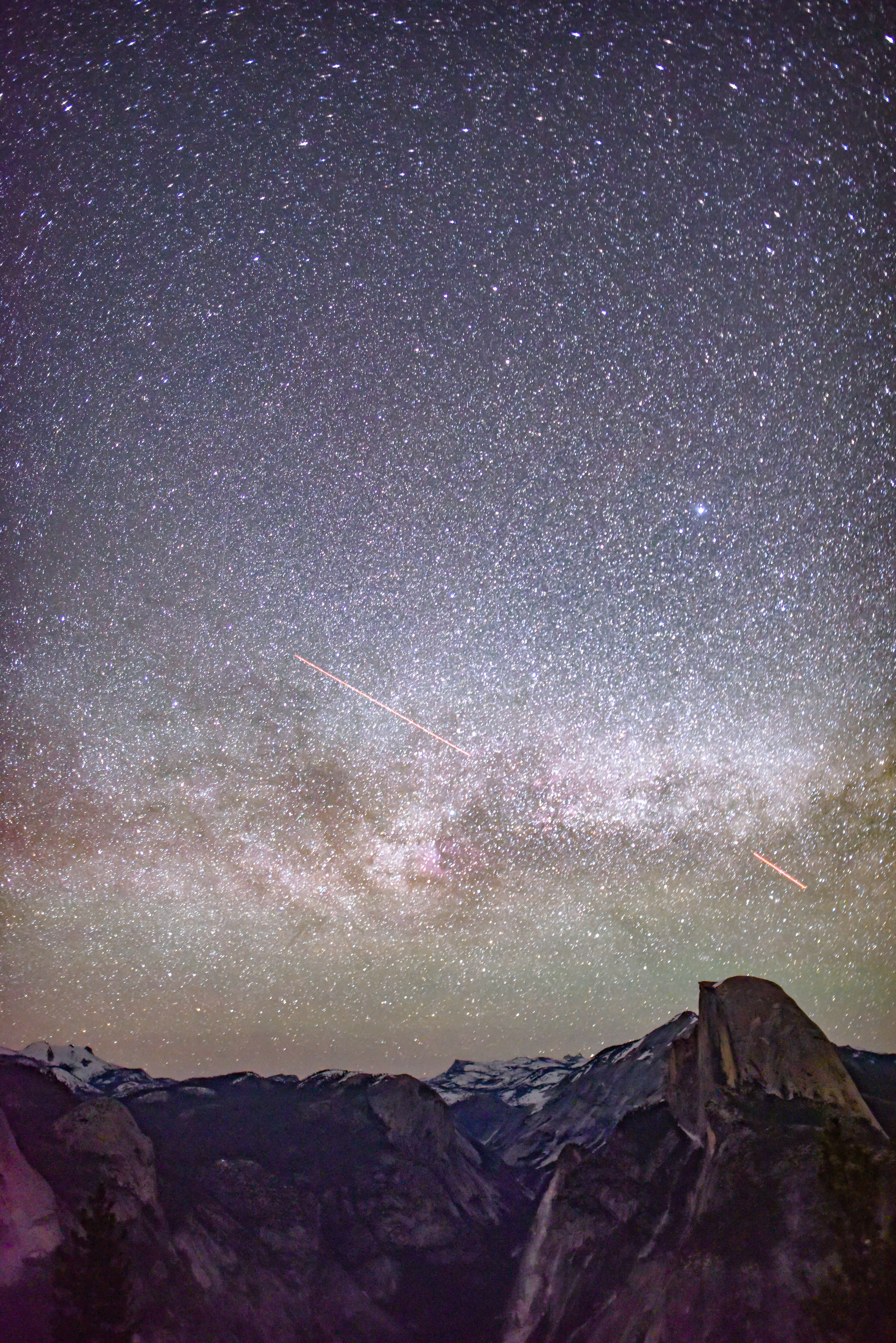 shooting, beauty in nature, mountain peak, mountain range, tranquility, night, idyllic, outdoors, nature, milky way, tranquil scene, galaxy, sky, photo, Phone HD Wallpaper