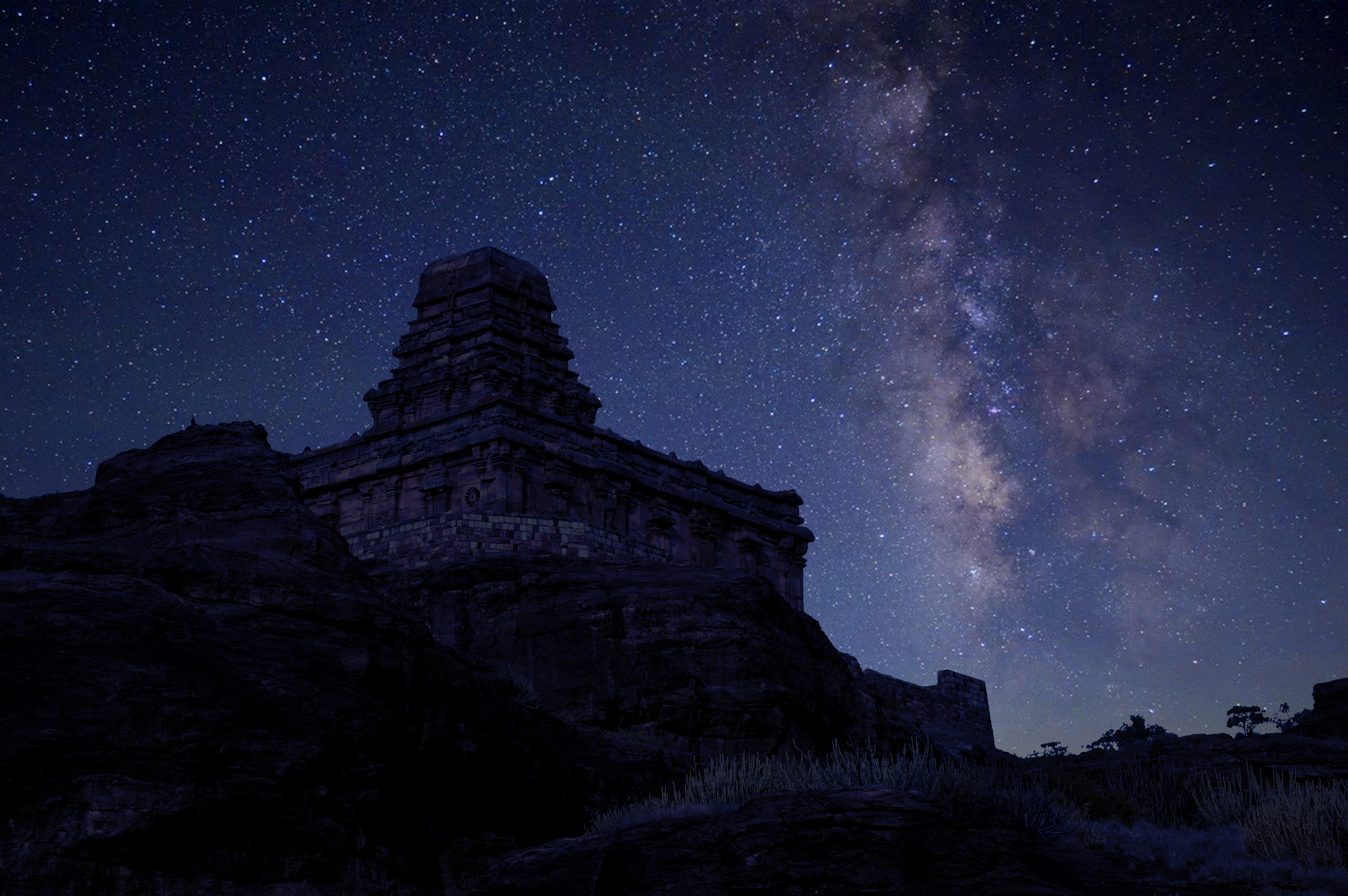 outdoors, sky, concrete, no people, astrophotography, milkyway, nature, 5K, dark, beauty in nature, star - space, night, night sky, travel, space and astronomy, HD Wallpaper