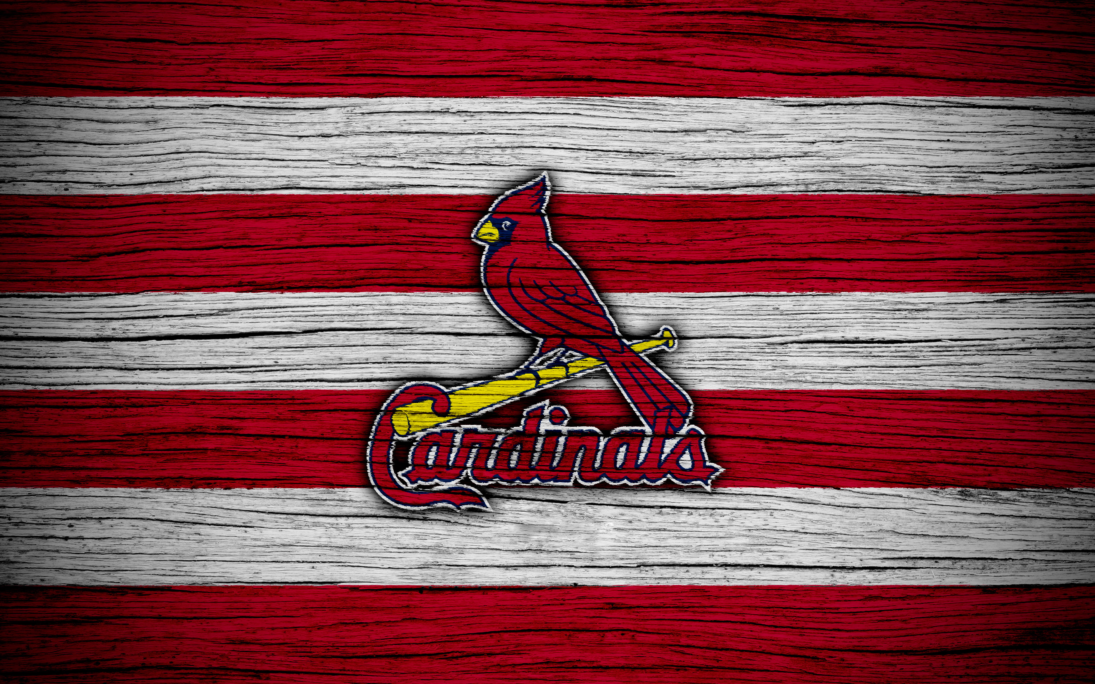 4K, Logo, St. Louis Cardinals, Baseball, MLB, HD Wallpaper
