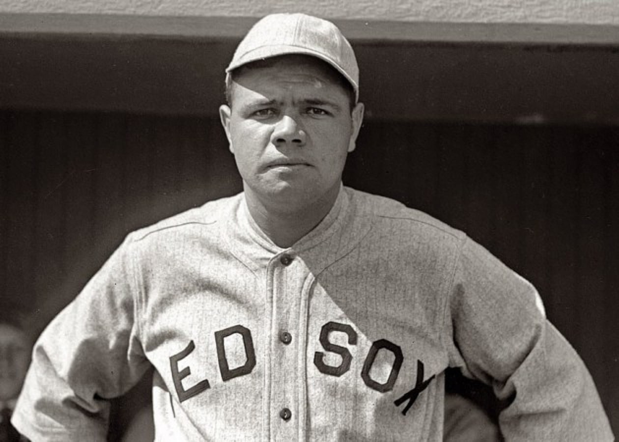 sports, red, mlb, ruth, babe, art, hd, x, 480P, baseball, sox, boston, HD Wallpaper