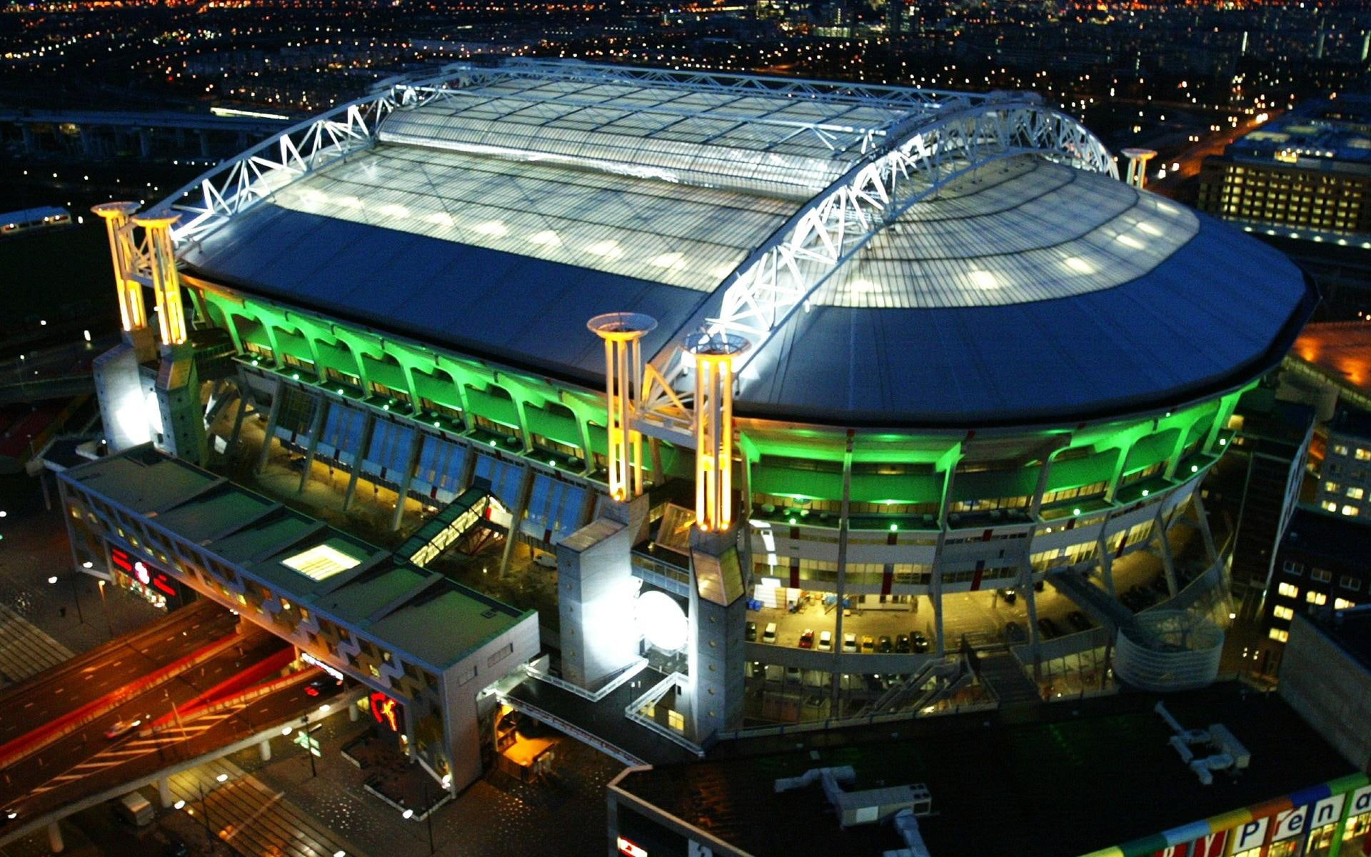 green, oval, blue, arena, beige, travel and world, stadium, amsterdam, 1080P, HD Wallpaper