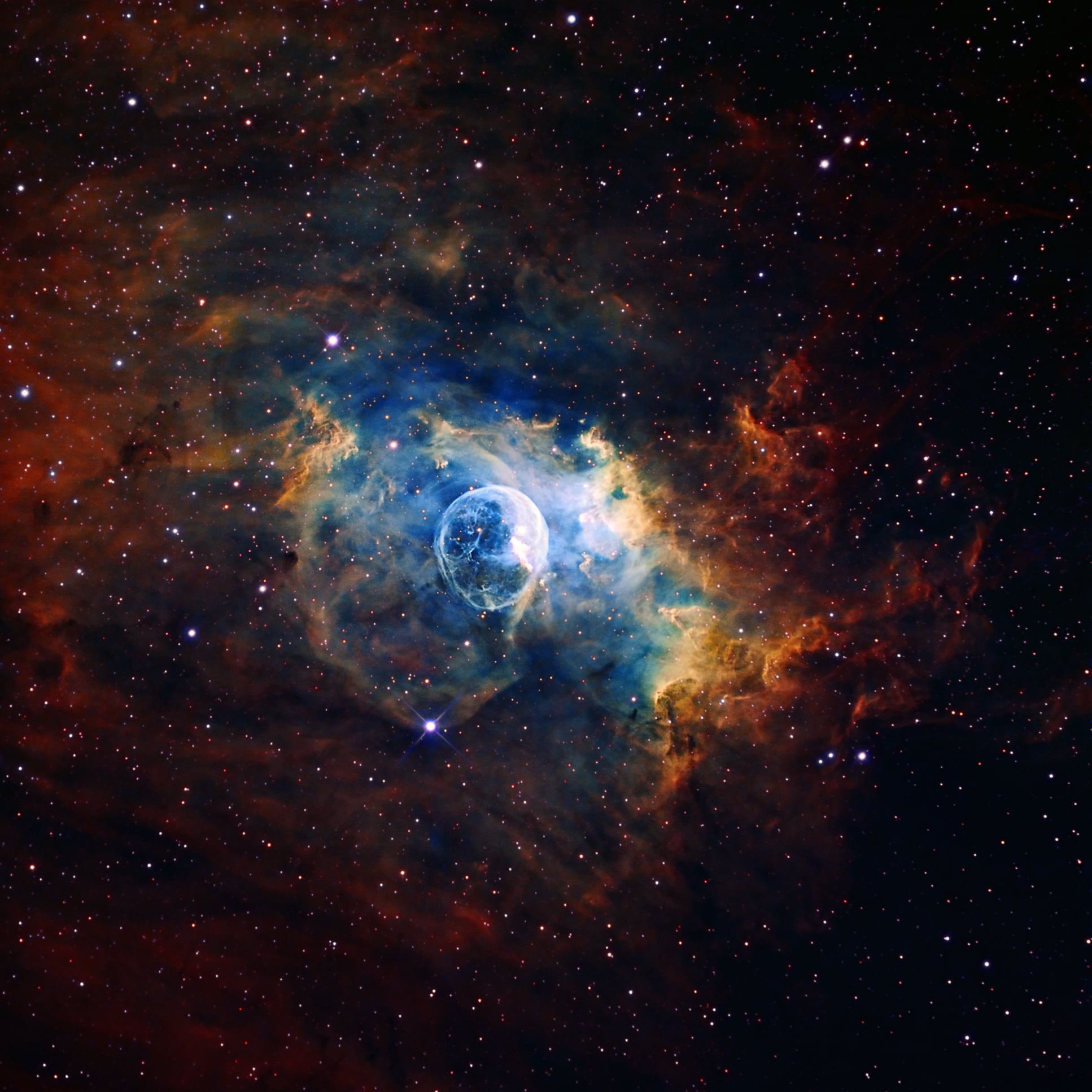 space exploration, nebula, satellite view, constellation, outdoors, 1080P, NGC 7635, space, no people, galaxy, nature, Bubble, dust, astronomy, majestic, Phone HD Wallpaper