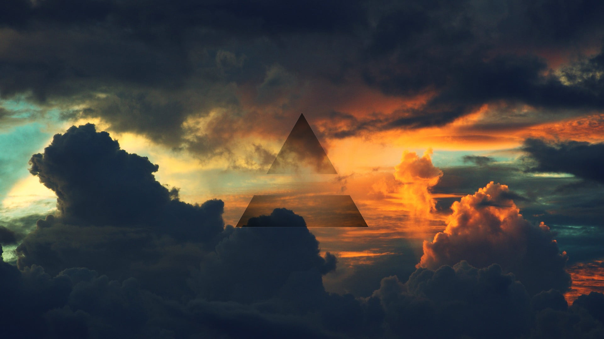 The sky, sunlight, nature, overcast, color Image, triangle, sunset, clouds, storm, ominous, scenics, the air, tranquility, spirituality, outdoors, backgrounds, HD Wallpaper