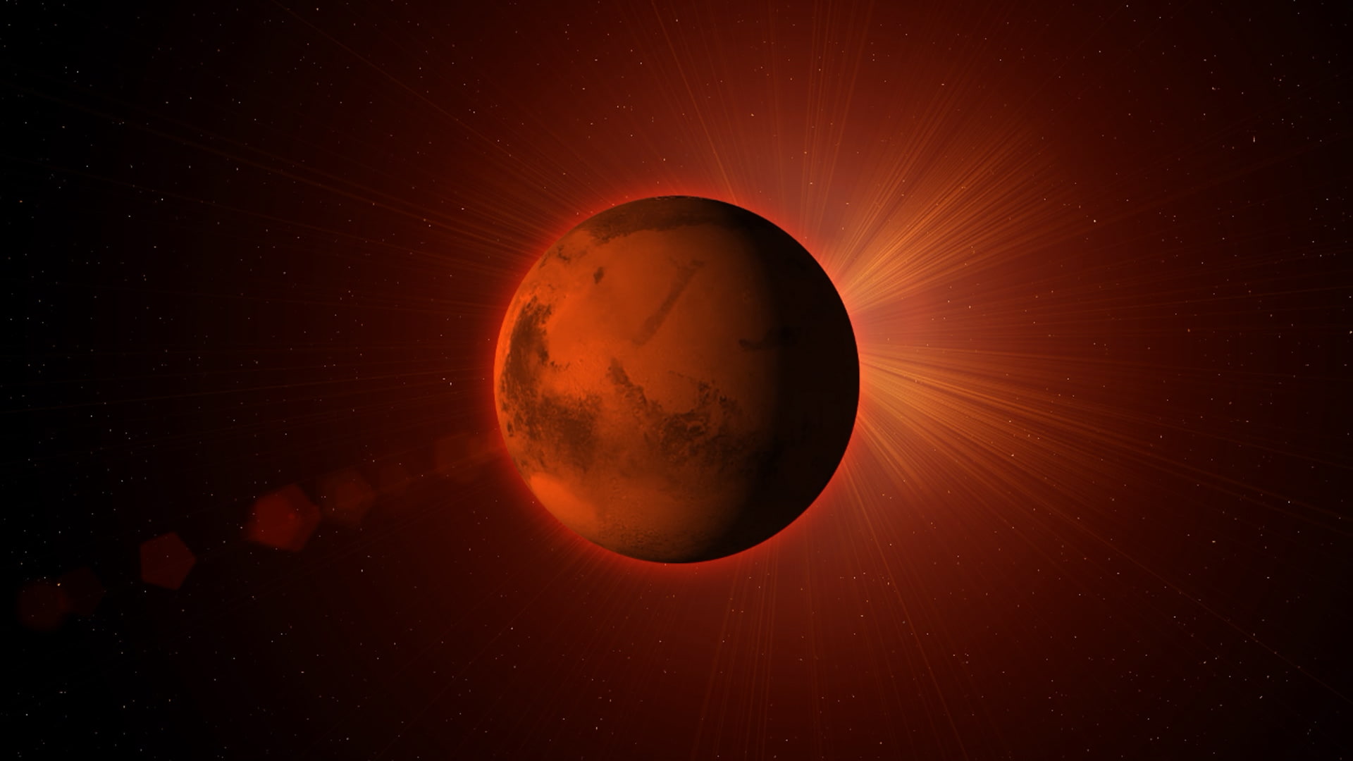 space, rays, planet, mars, 1080P, red, HD Wallpaper