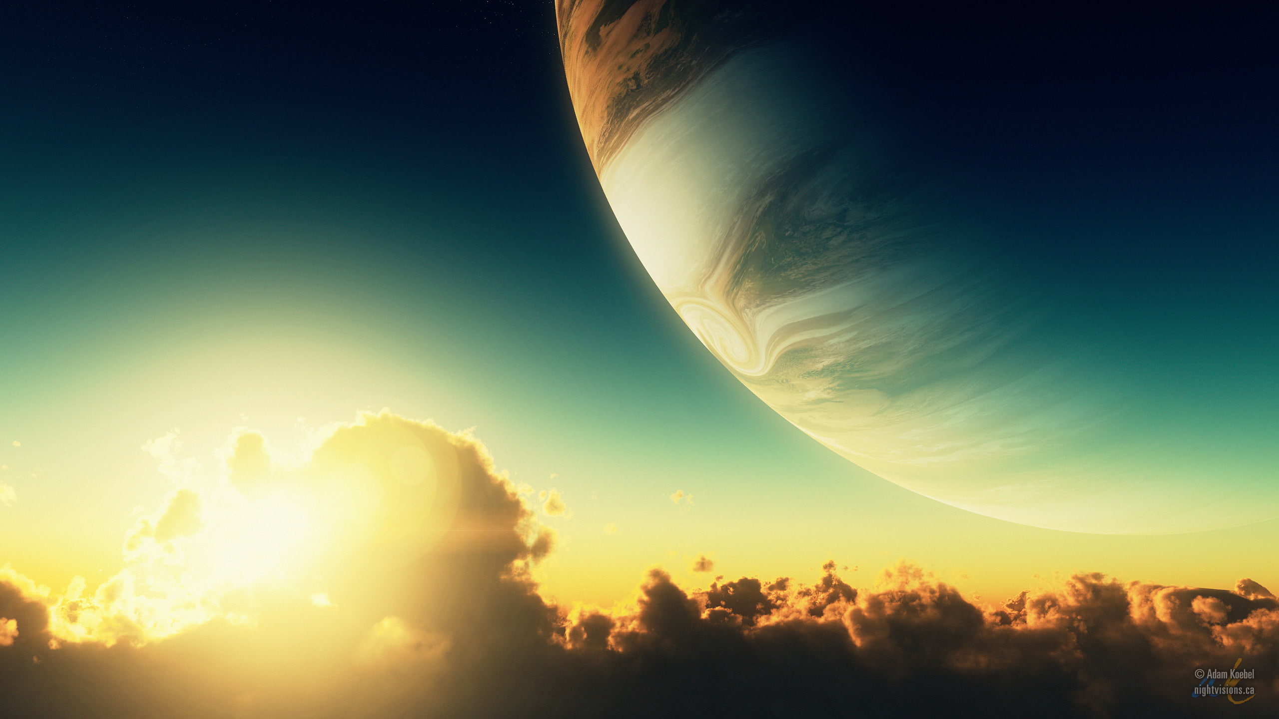 hd, sunlight, clouds, fantasy, alien, 2K, jupiter, landscape, HD Wallpaper