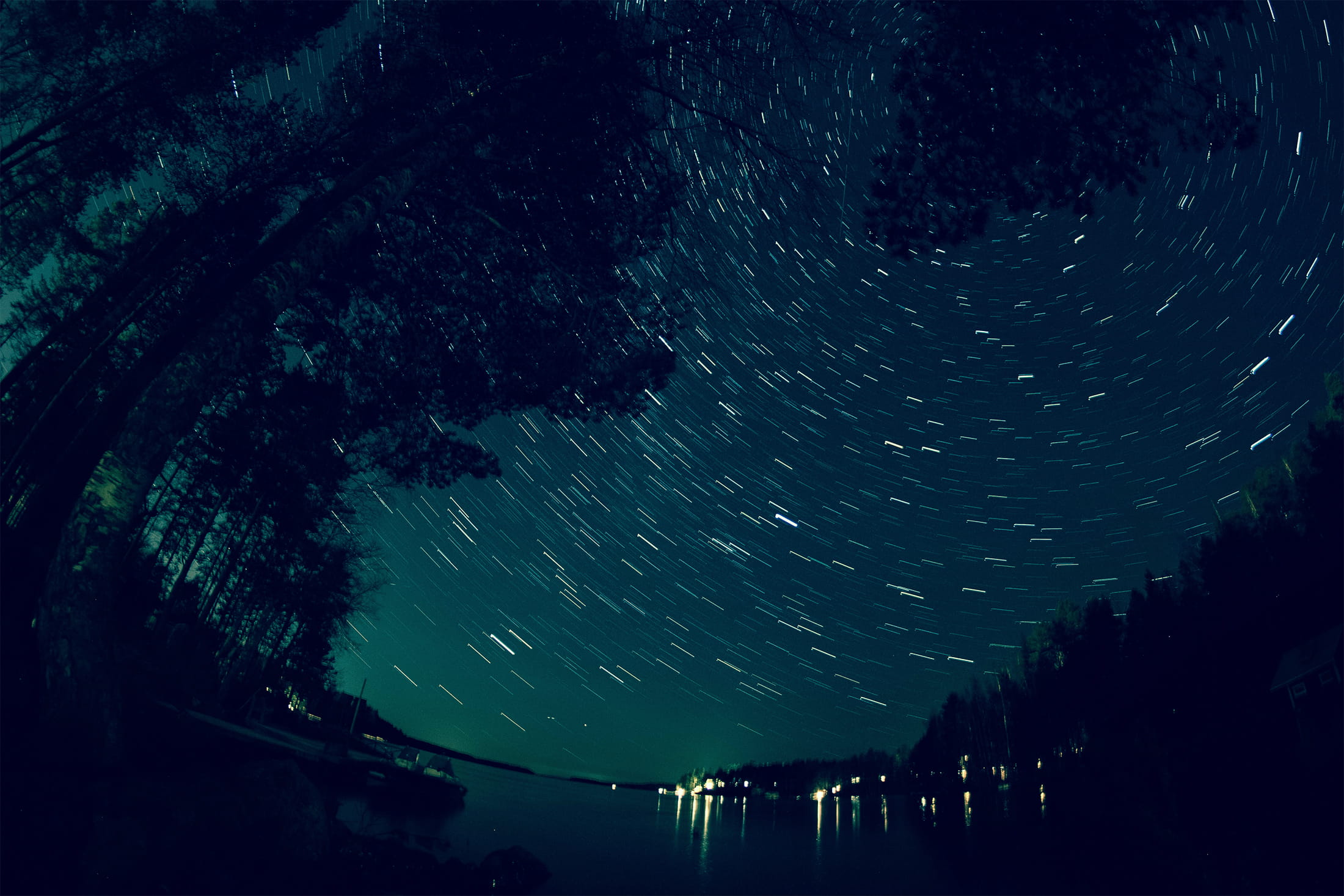 nature, tranquil scene, autumn, illuminated, galaxy, star trails, tree, star, finland, tranquility, no people, low angle view, star field, trees, night, HD Wallpaper