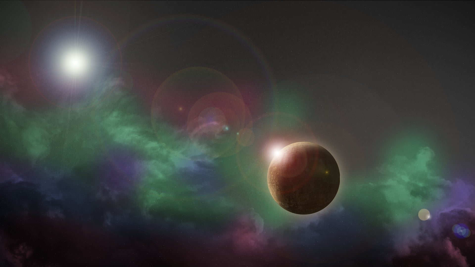 digital art, circle, geometric shape, astrology, no people, sphere, moon, moonlight, space art, nature, lens flare, Deep Space, brown, night, HD Wallpaper