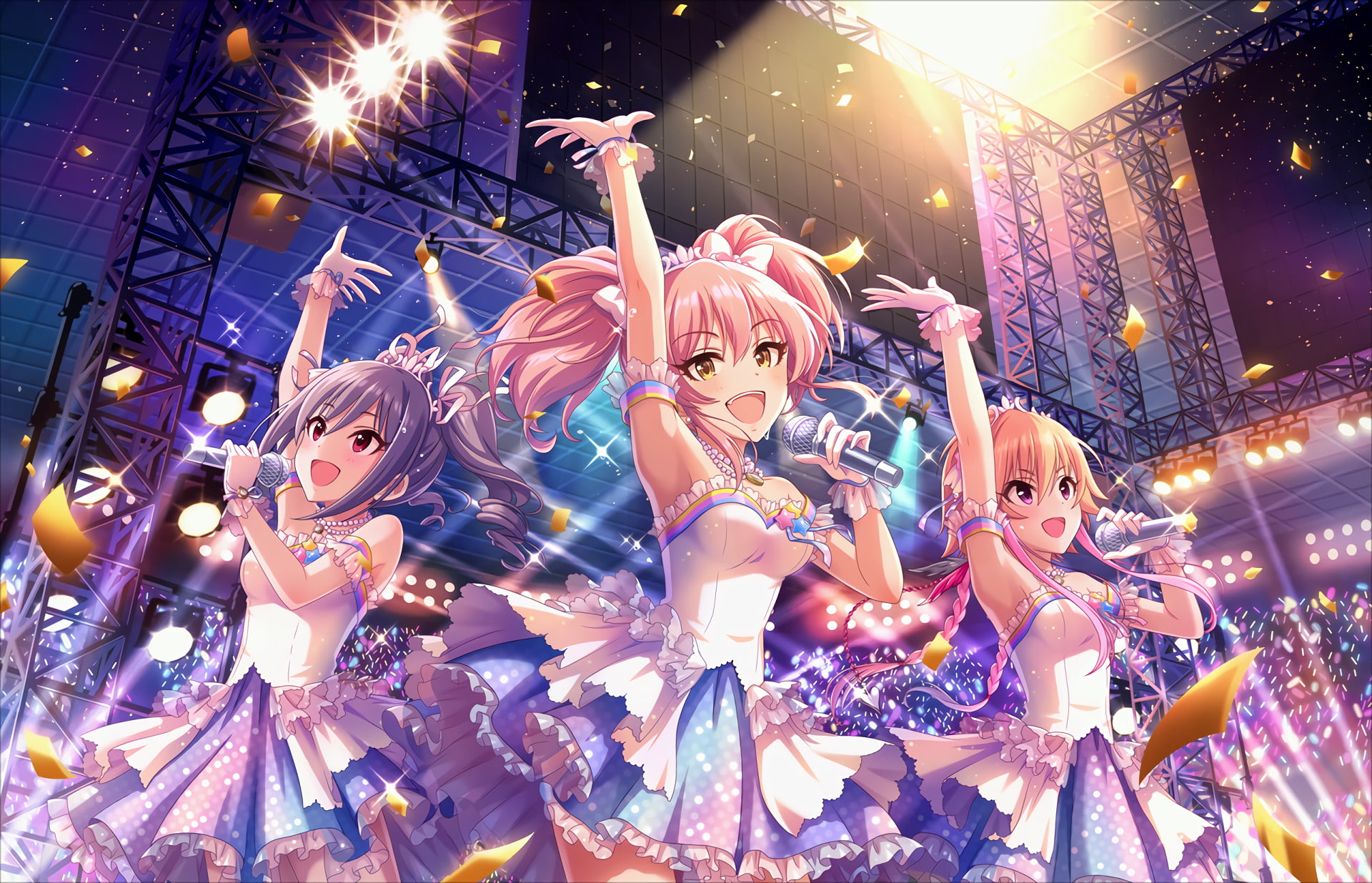 1080P, Mika Jougasaki, Asuka Ninomiya, The Idolmaster: Cinderella Girls Starlight Stage, Anime, Ranko Kanzaki, HD Wallpaper