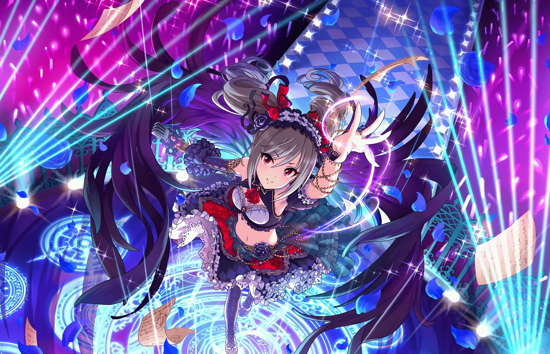 portrait, indoors, looking, one person, multi colored, Ranko Kanzaki, illuminated, The iDOLM@STER Cinderella Girls, looking at camera, Anime, women, front view, HD Wallpaper