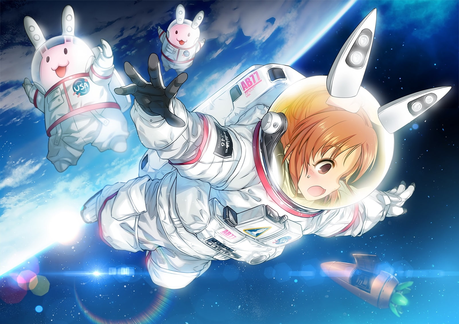 futuristic, sky, 720P, human representation, art and craft, digital composite, female likeness, creativity, inflatable, abe nana, silver colored, falling down, HD Wallpaper