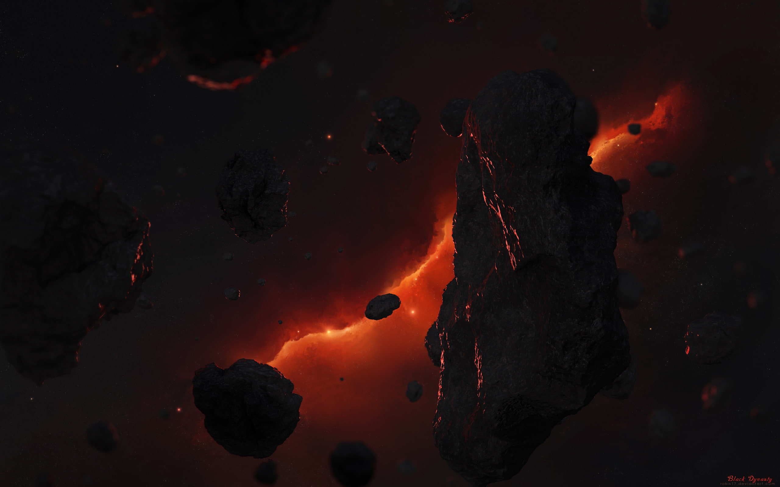 hd, stones, stars, asteroid, space, rocks, 2K, HD Wallpaper